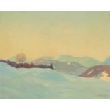 LEOPOLD SCHEIRING (1884-1927), OIL PAINTING ‘SNOWY MOUNTAINS’ 1923Leopold Scheiring (1884-1927)Oil