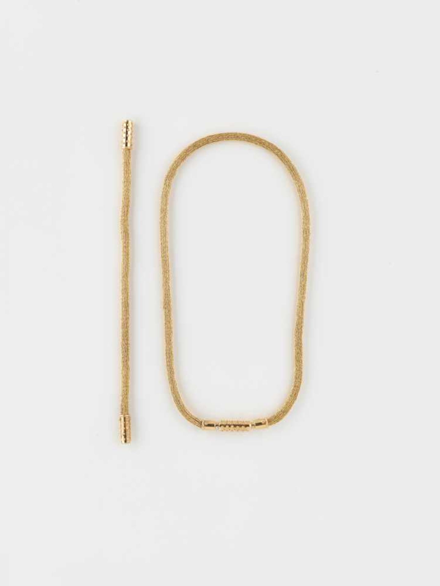 OTTO JAKOB (b. 1951), 18 CARAT GOLD HAND WOVEN FOXTAIL CHAIN WITH EXTENSION, 1987Germany1987,