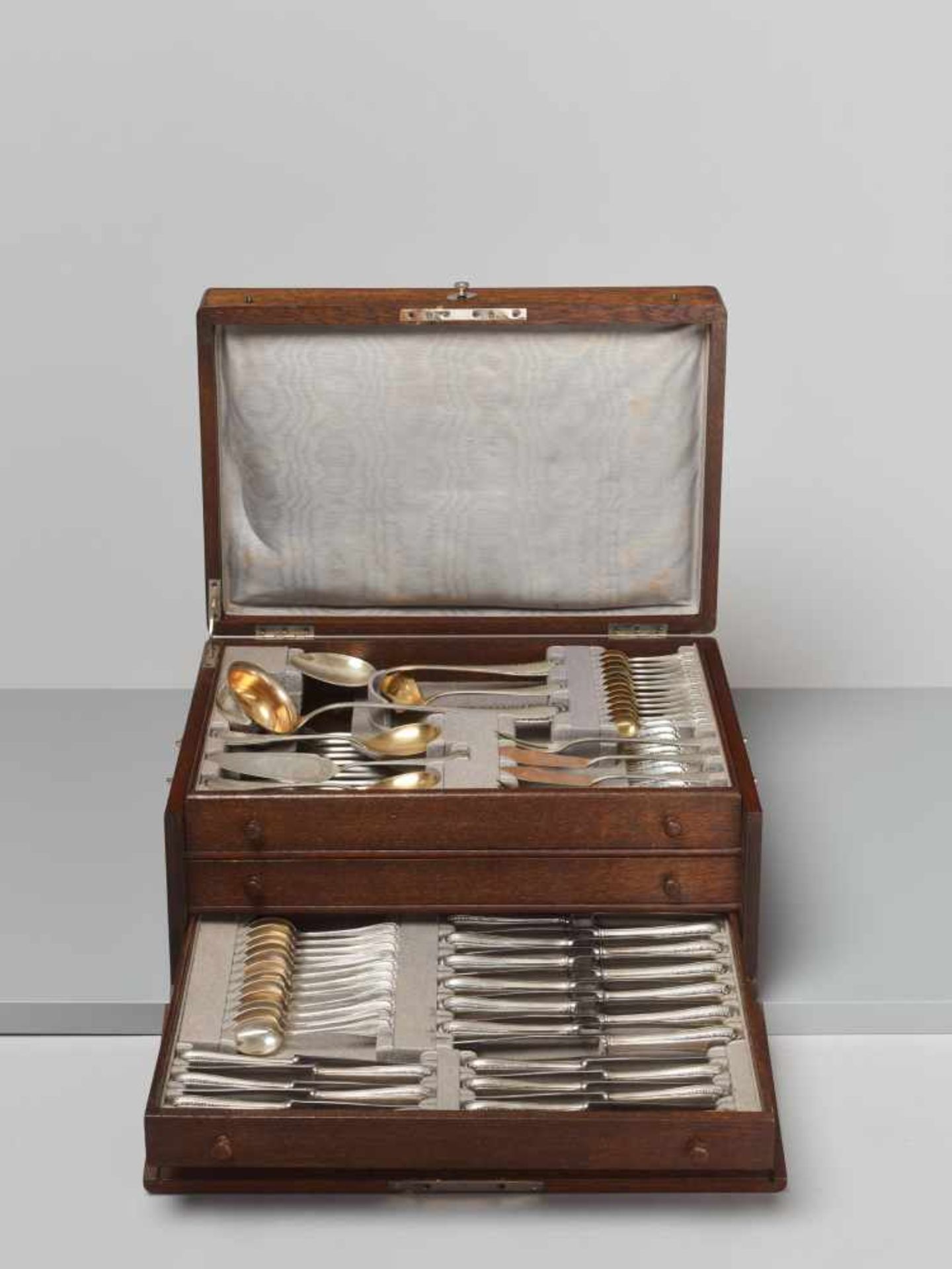 FRITZ GERBER & CO., A 93-PIECE SILVER CUTLERY SET IN FITTED ORIGINAL CASE, 1920sFritz Gerber & Co. – - Image 11 of 27