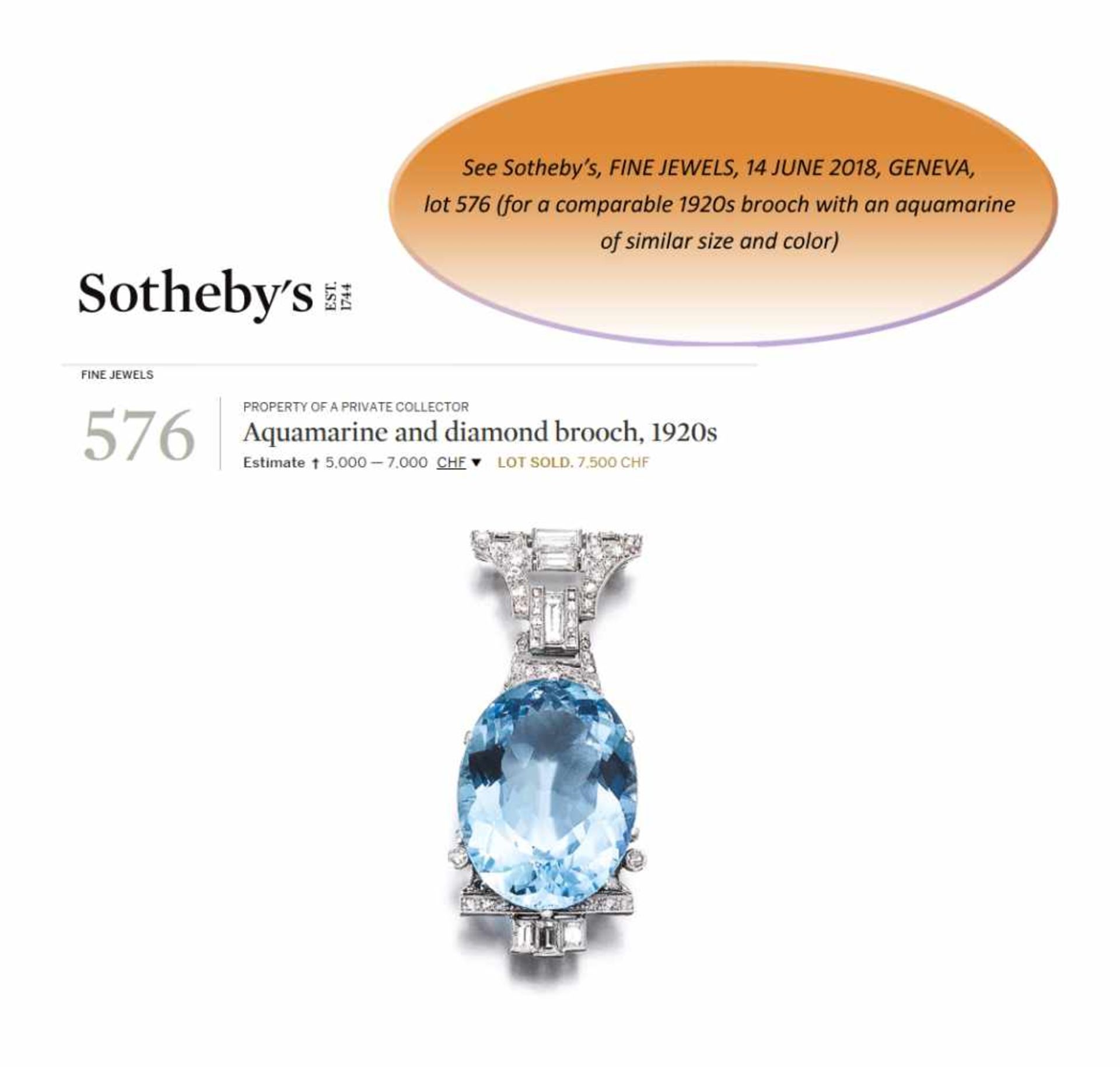 A 10 CARAT AQUAMARINE AND DIAMOND PENDANTGermanyby F.J. Schröder Jewelers of Berlin, hallmark ‘585’ - Image 2 of 9