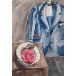 BRIGITTE BRUCKNER-MIKL (born 1963), OIL ON PAPER ‘STILL LIFE WITH BLUE JACKET’, 1993Brigitte