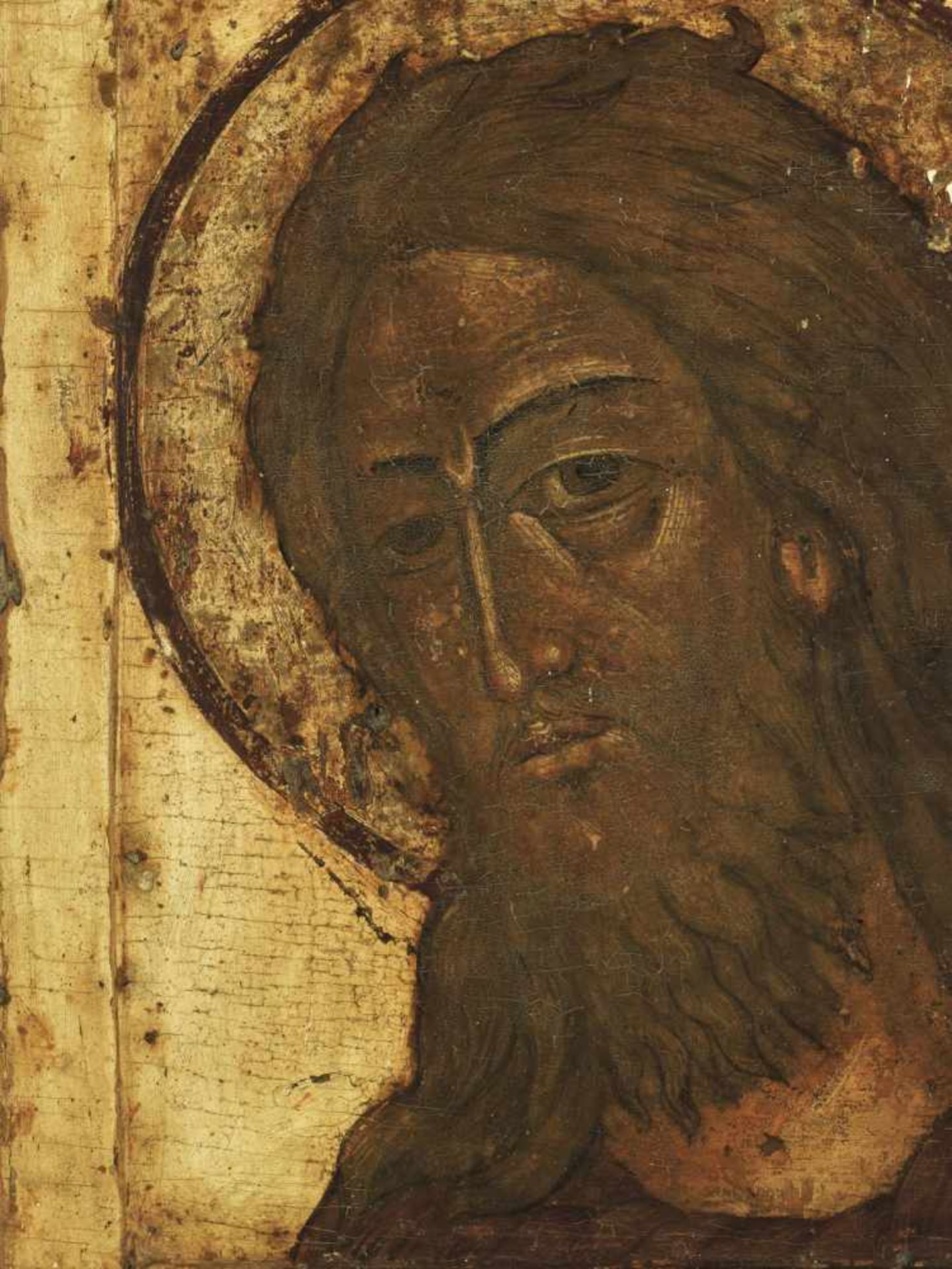 RUSSIAN ICON WITH PORTRAYAL OF JESUS CHRIST, 19th CENTURYWood, polychrome egg temperaRussia19th - Bild 2 aus 4