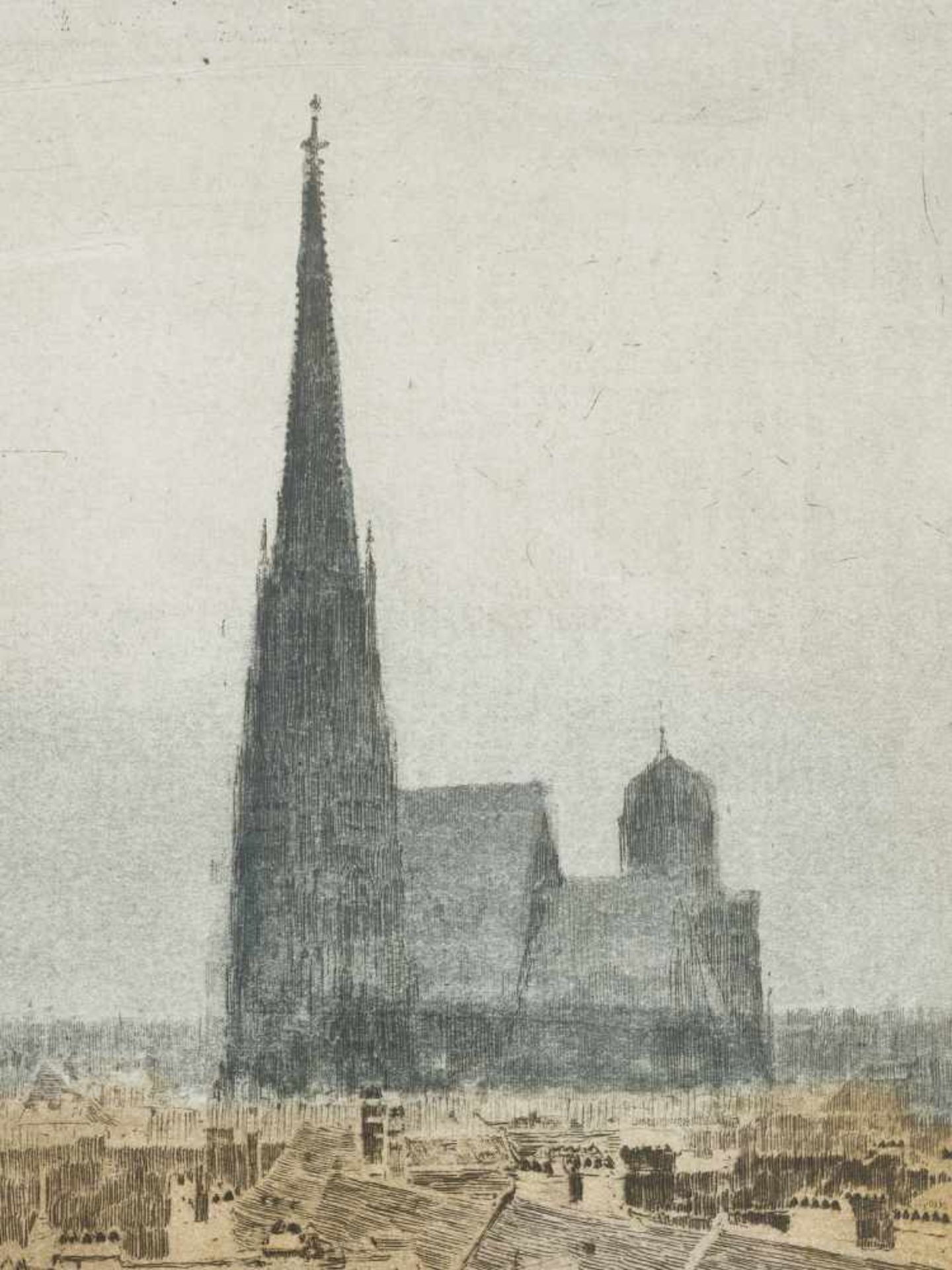 LUIGI KASIMIR (1881-1962), COLOR ETCHING ‘ST. STEPHEN’S CATHEDRAL’Luigi Kasimir (1881-1962)Color - Image 5 of 6