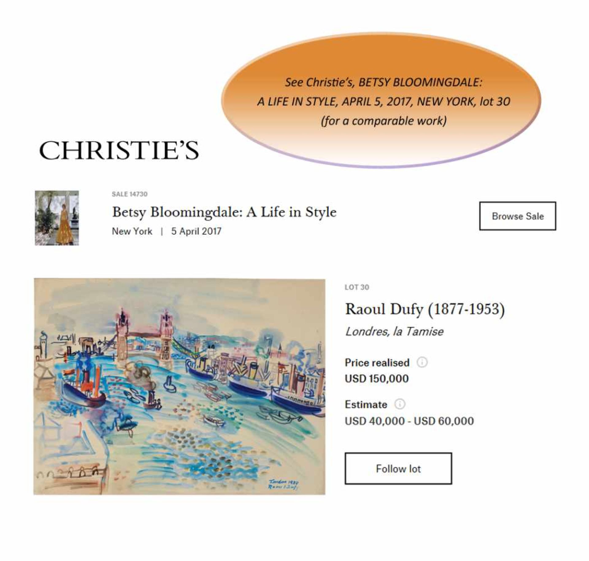 RAOUL DUFY (1877-1953), ‘PONTS SUR LA TAMISE’ 1928-1930Raoul Dufy (1877-1953)Watercolor and - Bild 2 aus 7