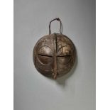 A ROUND KIFWEBE MASK, CONGO, LUBA PEOPLEWood with remnants of paint, leather stringDemocratic