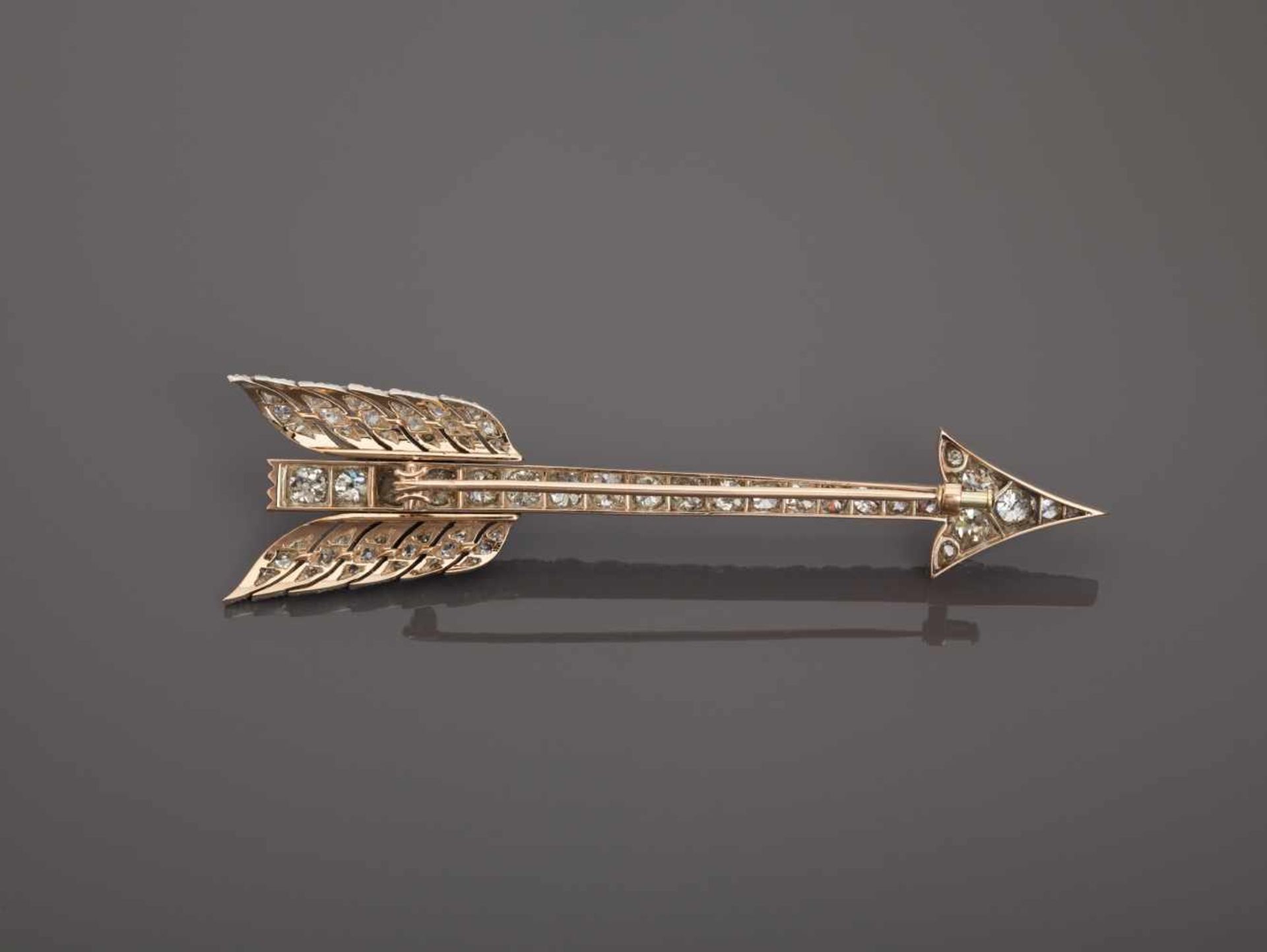 A FORMIDABLE ‘CUPID’S ARROW’ BROOCH WITH 12 CARATS OF DIAMONDSUnited Kingdom, Victorianca. 1890, - Image 6 of 7