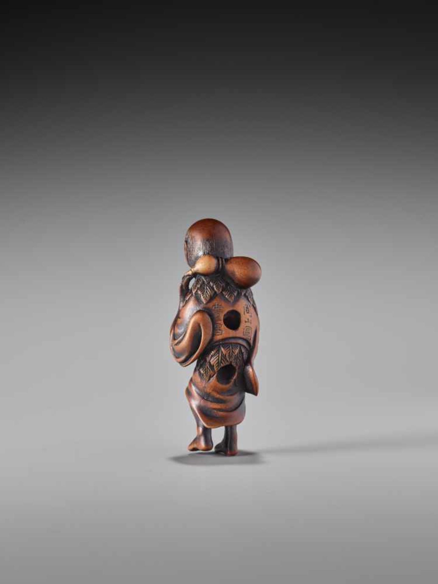 A RARE WOOD NETSUKE OF CHOKARO SENNIN BY NAITO TOYOMASA (1773 – 1856)Wood netsukeJapan, Tanbafirst - Image 5 of 11