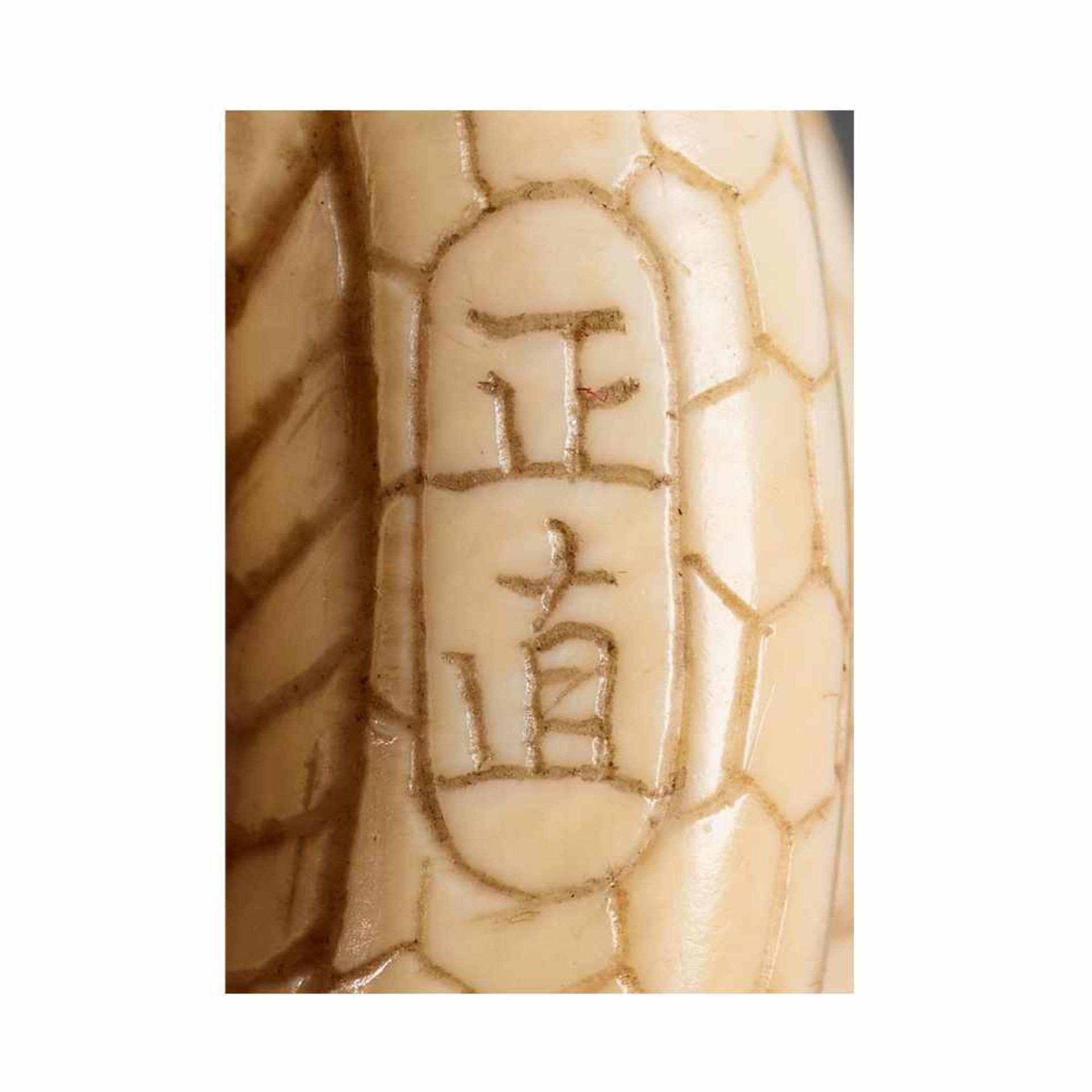 AN IVORY NETSUKE OF A COILED SNAKE SIGNED MASANAOIvory netsukeJapan19th century, Edo period (1615- - Image 8 of 10