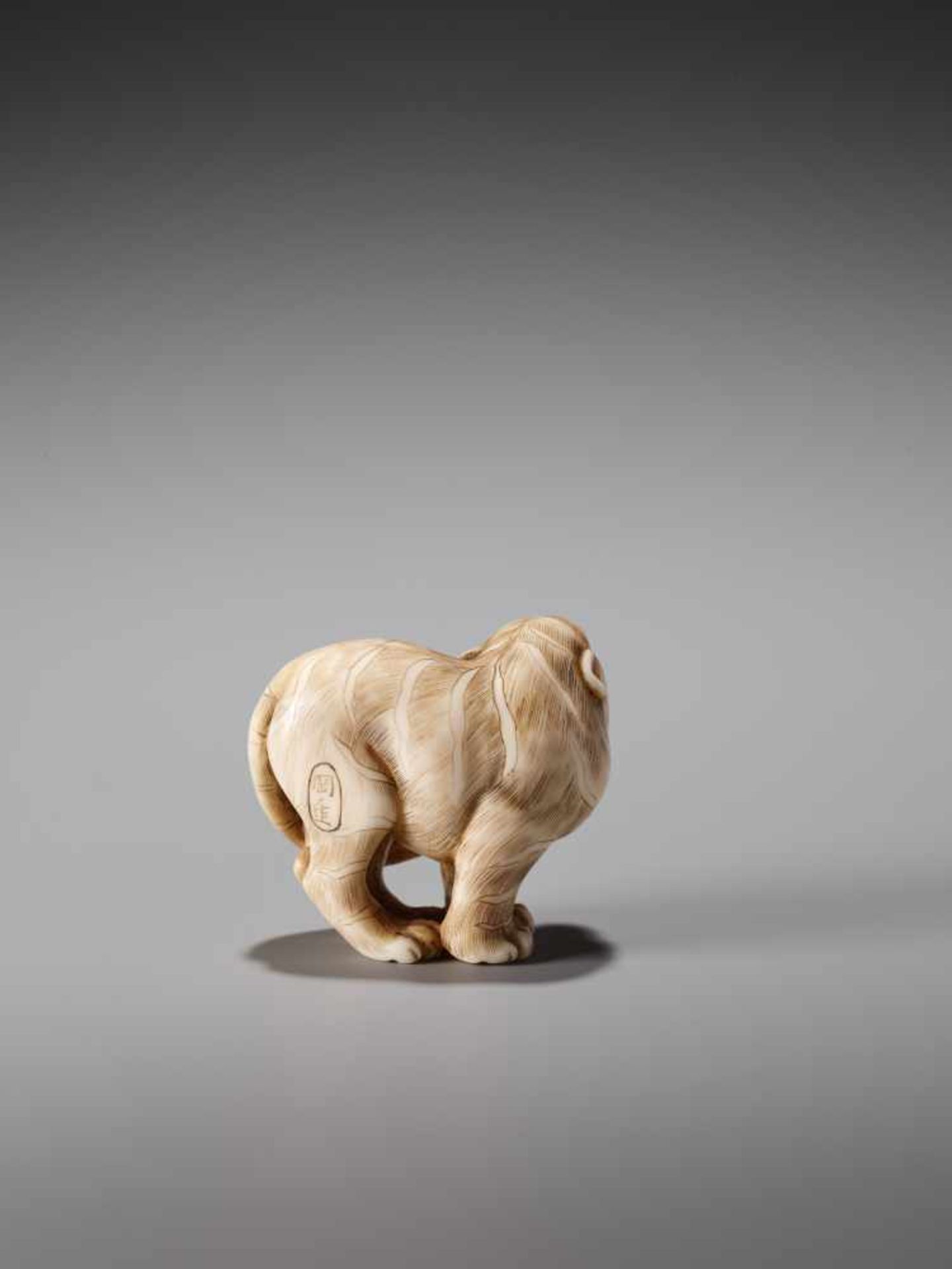 AN EXCELLENT IVORY NETSUKE OF A TIGER SIGNED OKATORIIvory netsukeJapan, Kyoto19th century, Edo - Bild 5 aus 11