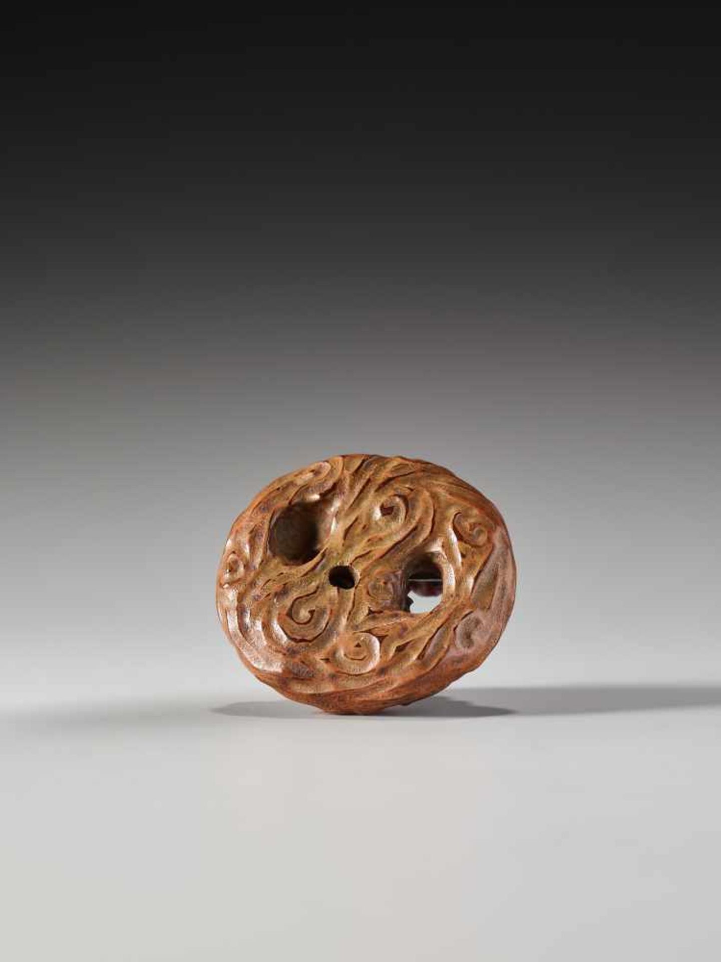 A LACQUER NETSUKE OF THE WIND GOD FUTENLacquered wood netsukeJapan19th century, Edo period (1615- - Image 7 of 7