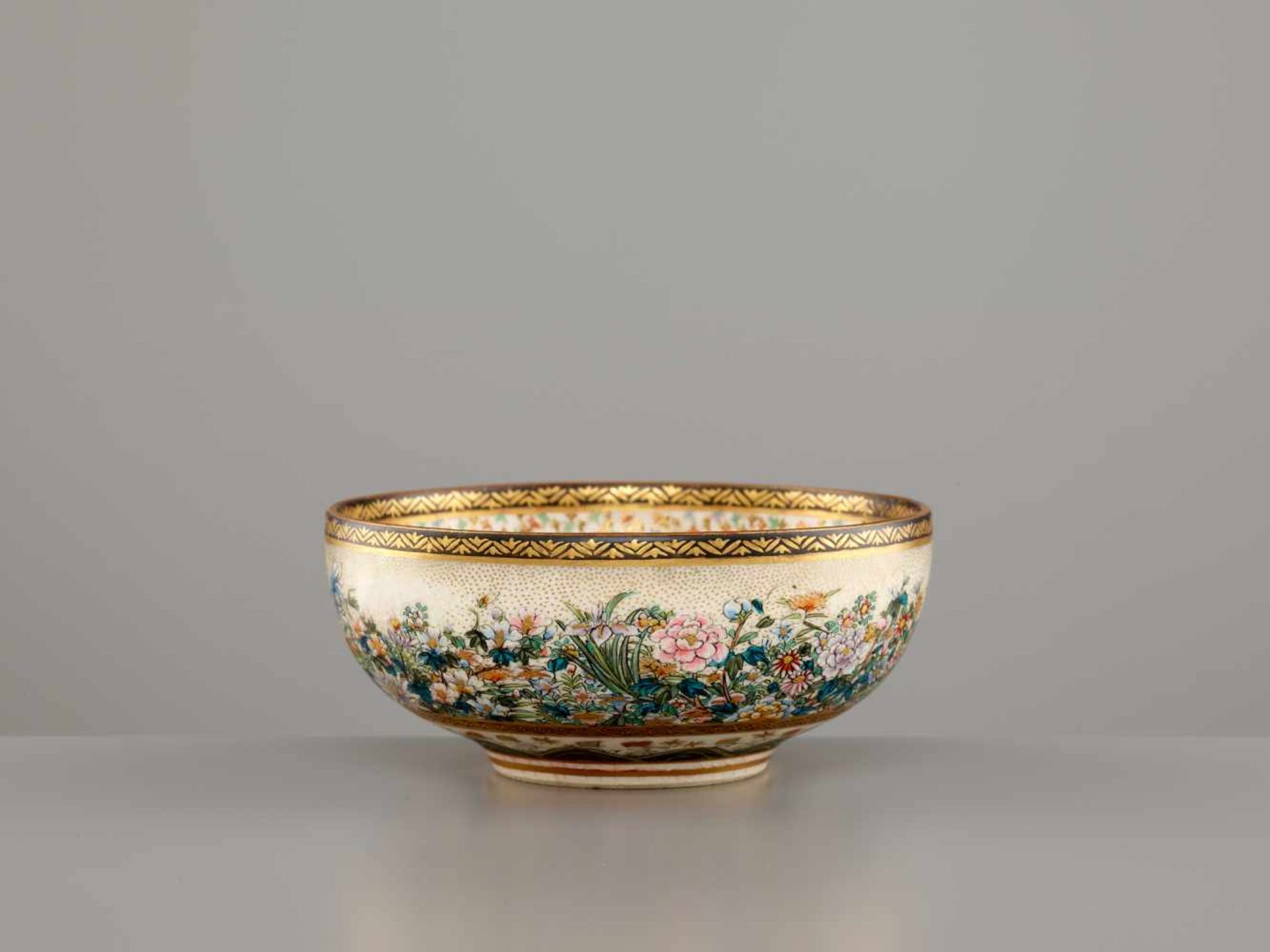 A RARE SATSUMA ‘MILLEFLEUR’ BOWL BY KOZANSatsuma ceramicJapan, late 19th century, Meiji period ( - Image 5 of 8