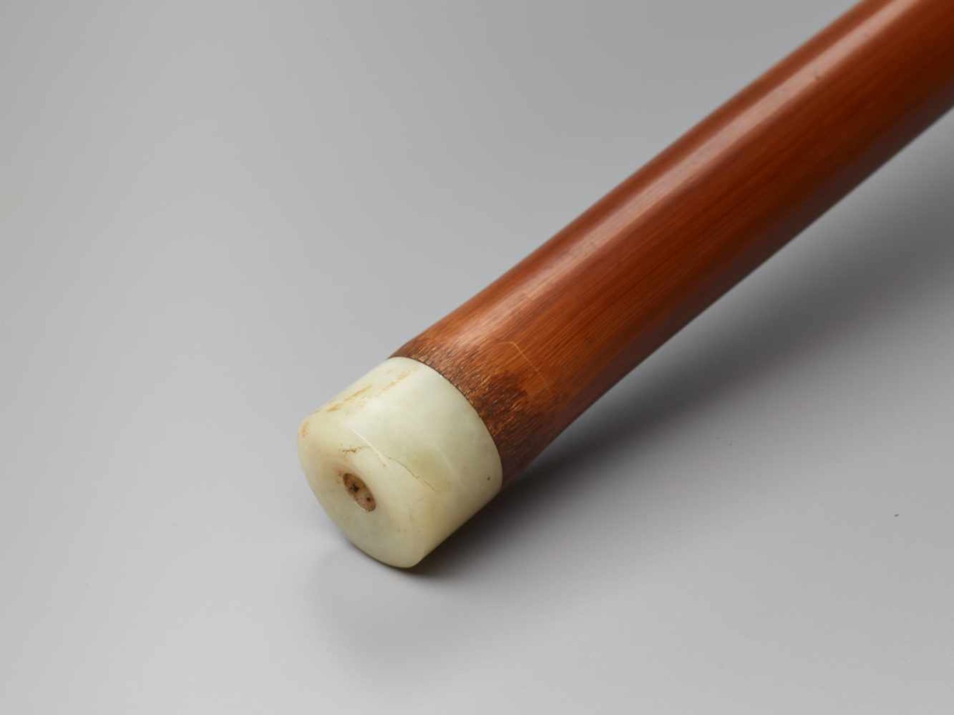 A BAMBOO, JADE AND YIXING OPIUM PIPE, QING DYNASTYThe pipe consisting of one single bamboo - Image 7 of 7