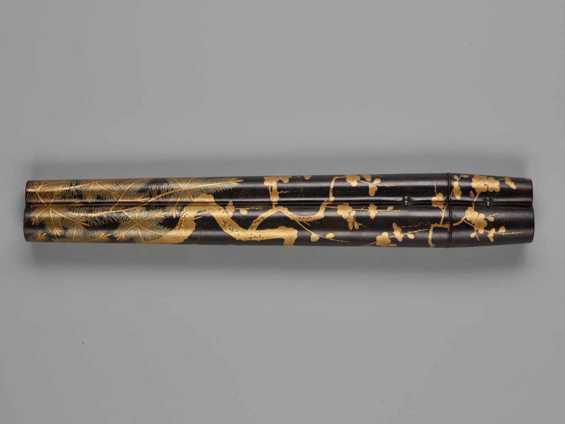 A LARGE LACQUERED SAGEMONO FOR CALLIGRAPHY EQUIPMENTLacquered woodJapan, Meiji period (1868-1912) - Image 6 of 7