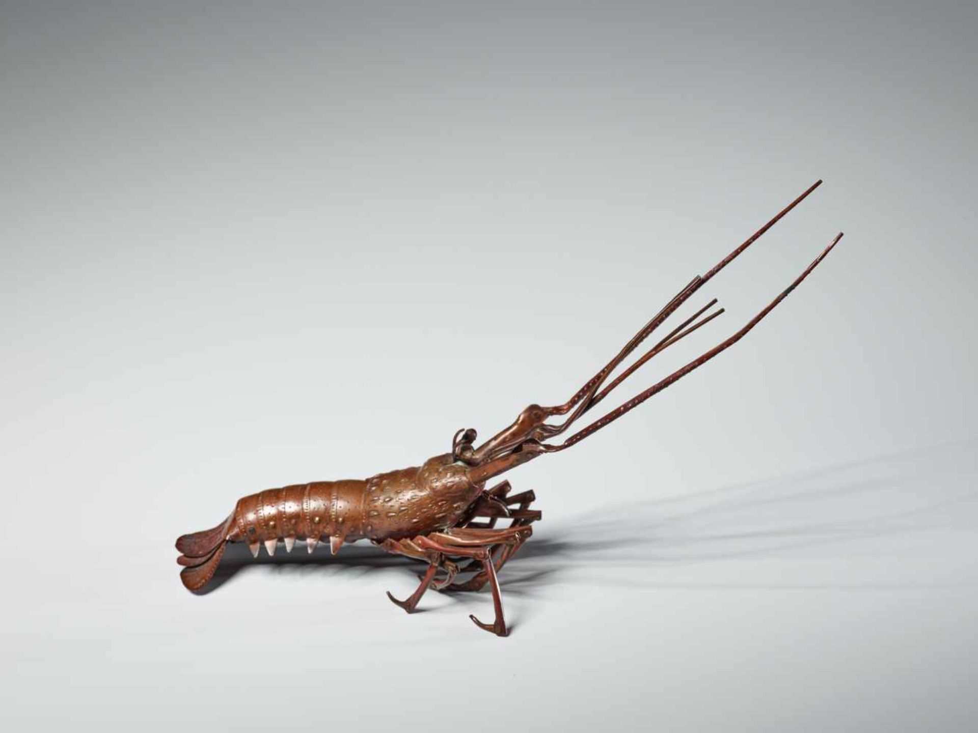 A PAIR OF FULLY ARTICULATED JIZAI OKIMONO DEPICTING EBI (SPINY LOBSTER) BY HIROYOSHICopperJapan, - Image 2 of 15