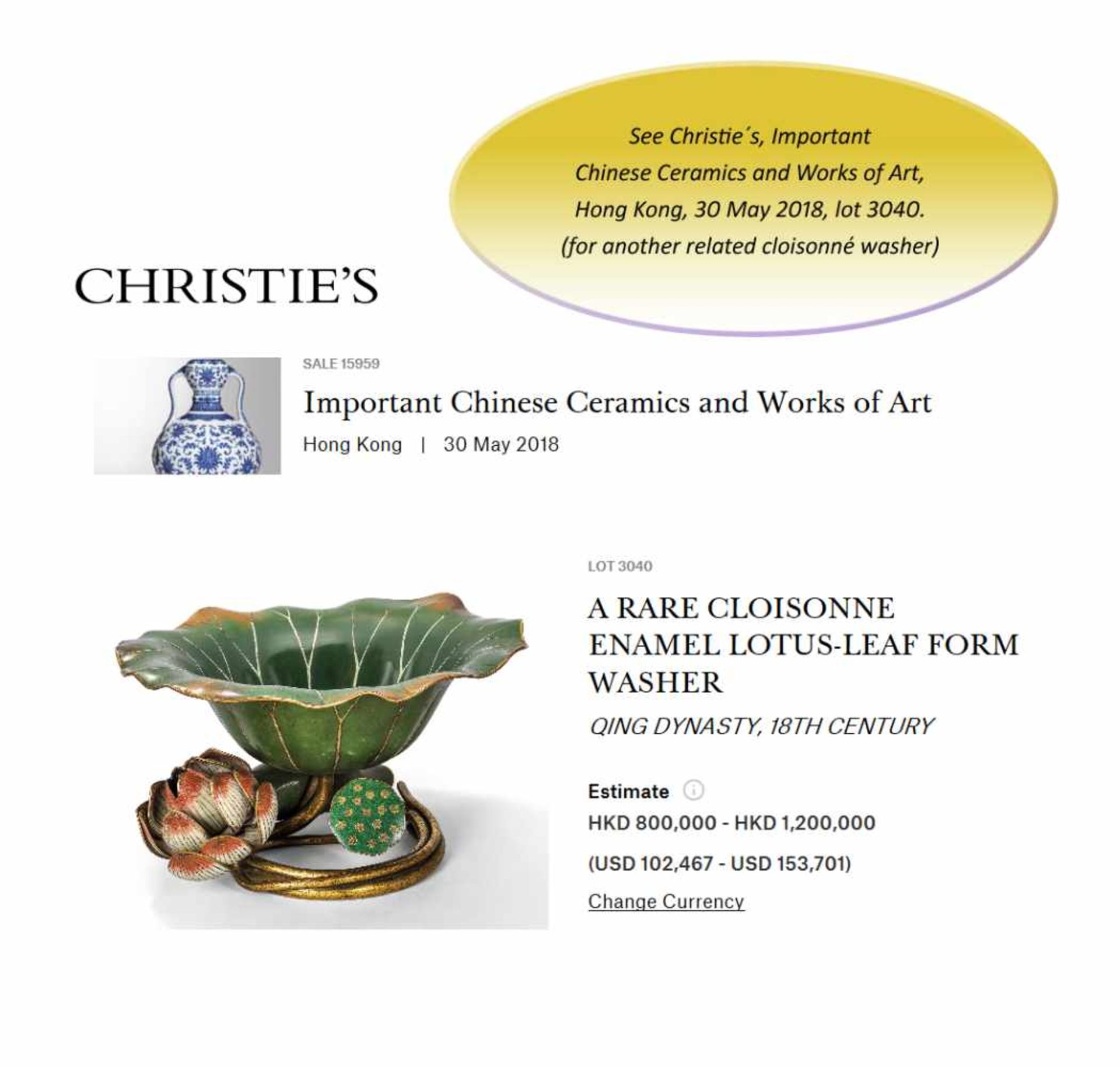 A EXTREMELY RARE CLOISONNE ENAMEL LOTUS-LEAF FORM EWER, 18TH CENTURYFire gilt and incised bronze, - Image 10 of 11