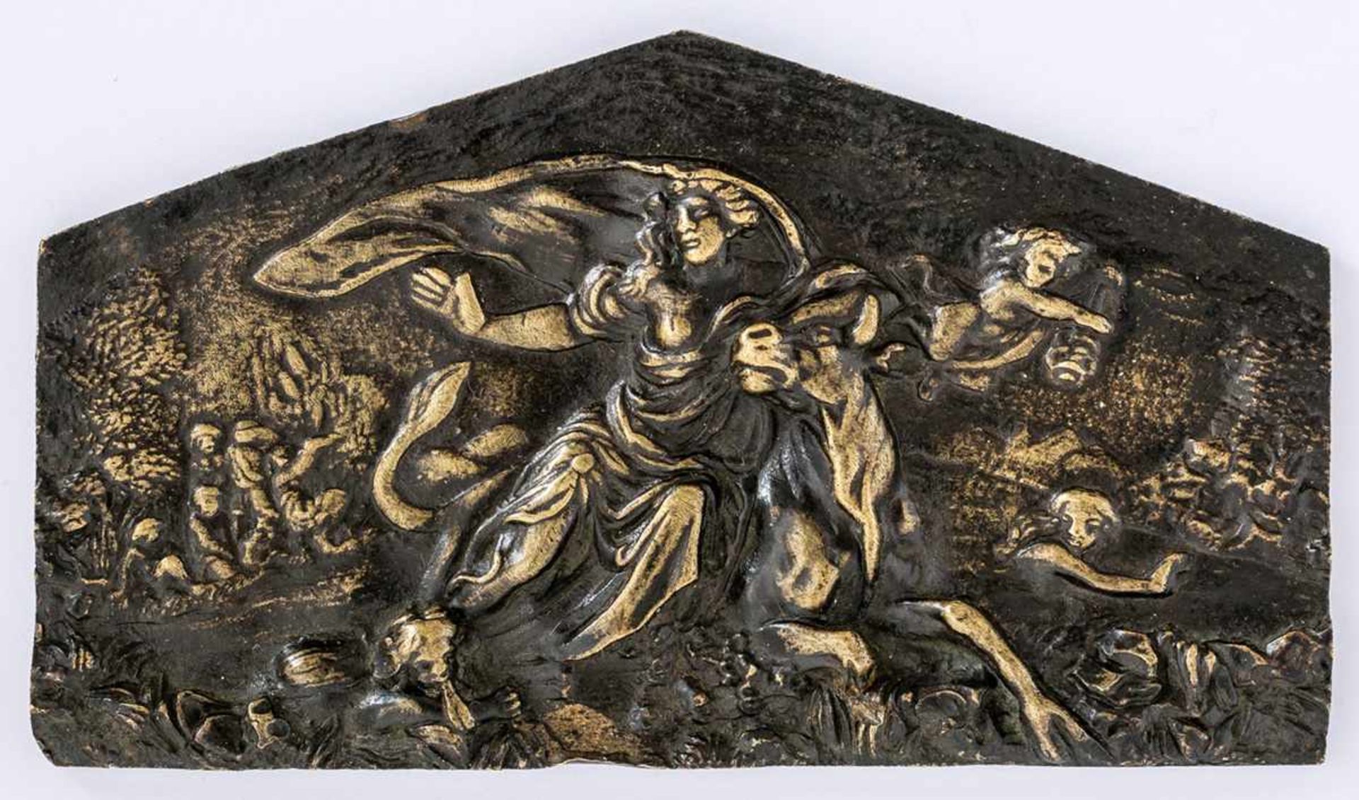 Mithras und der Stier Plakette, wohl 17. Jh 7,6 x 13,4 cm Mitra and the bull, Plaquette, probably