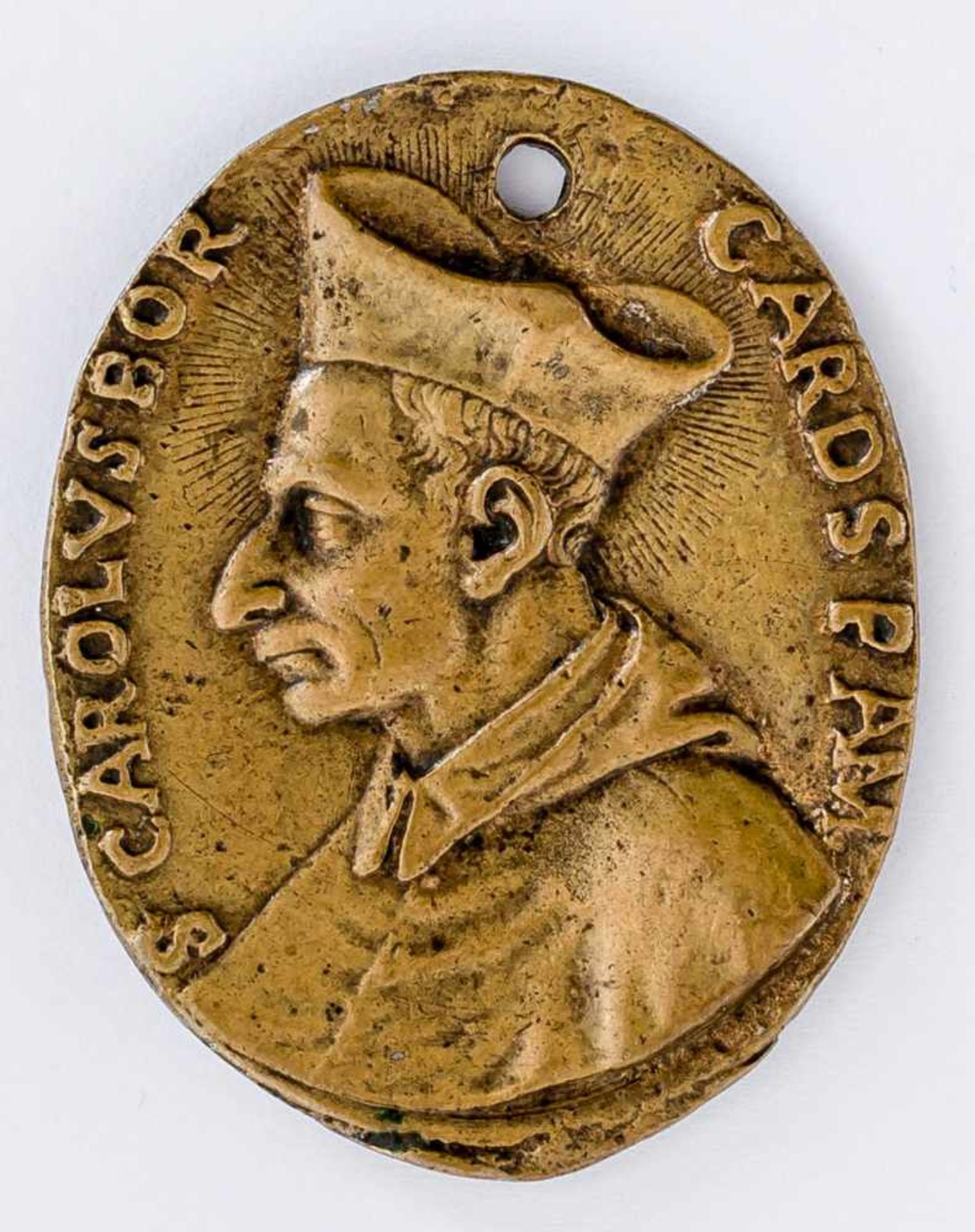 Kardinal Karl Borromäus (ital. Carlo Borromeo) Italienische Plakette, wohl 17. Jh. 5,5 x 4,4 cm