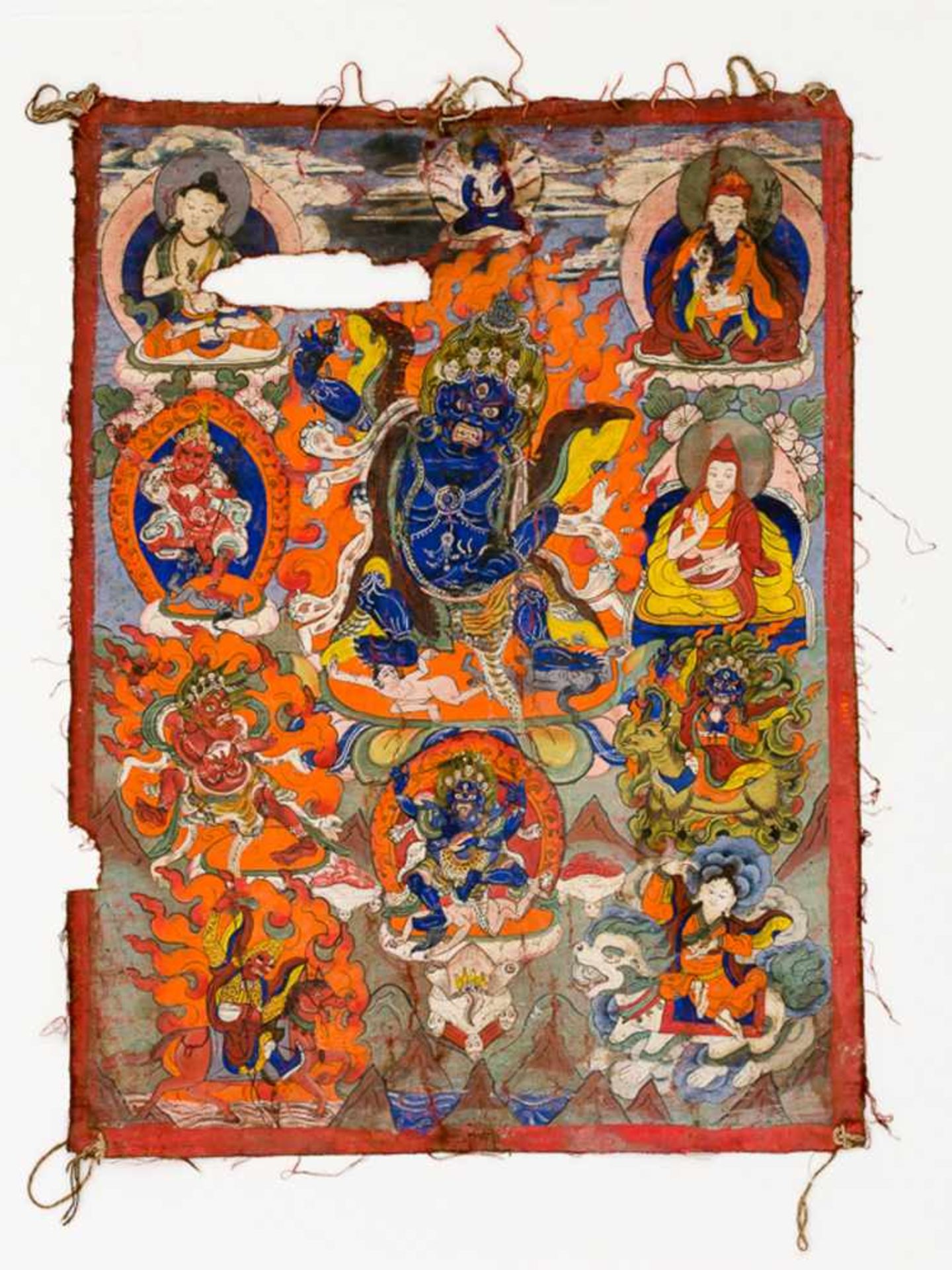 Thangka Tibet, wohl 20. Jh. 41 x 31 cm Thangka, Tibet, probably 20th c., 41 x 31 cm Thangka Tibet,