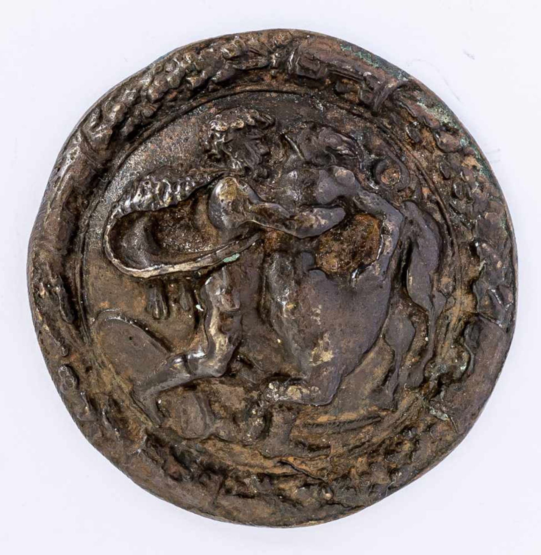 Herkules und ein Kentaur Plakette, wohl 16. / 17. Jh. Durchmesser: 5,5 cm vgl. Pope-Hennessy, no.