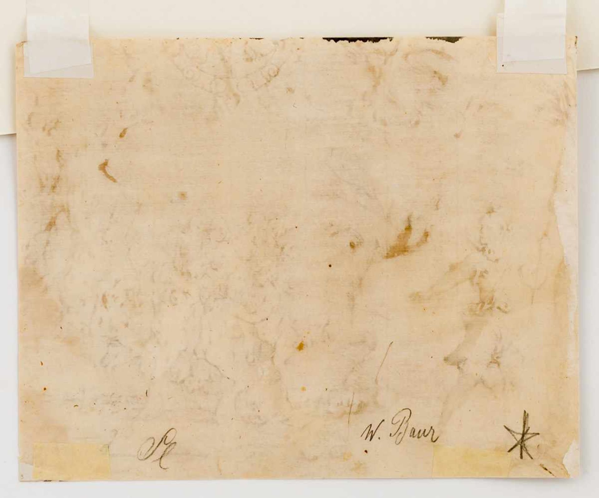 Unbekannter Meister Erlösungsszene Tusche / Papier, wohl 17. Jh. 14,5 x 18,5 cm Rückseitig - Image 3 of 3