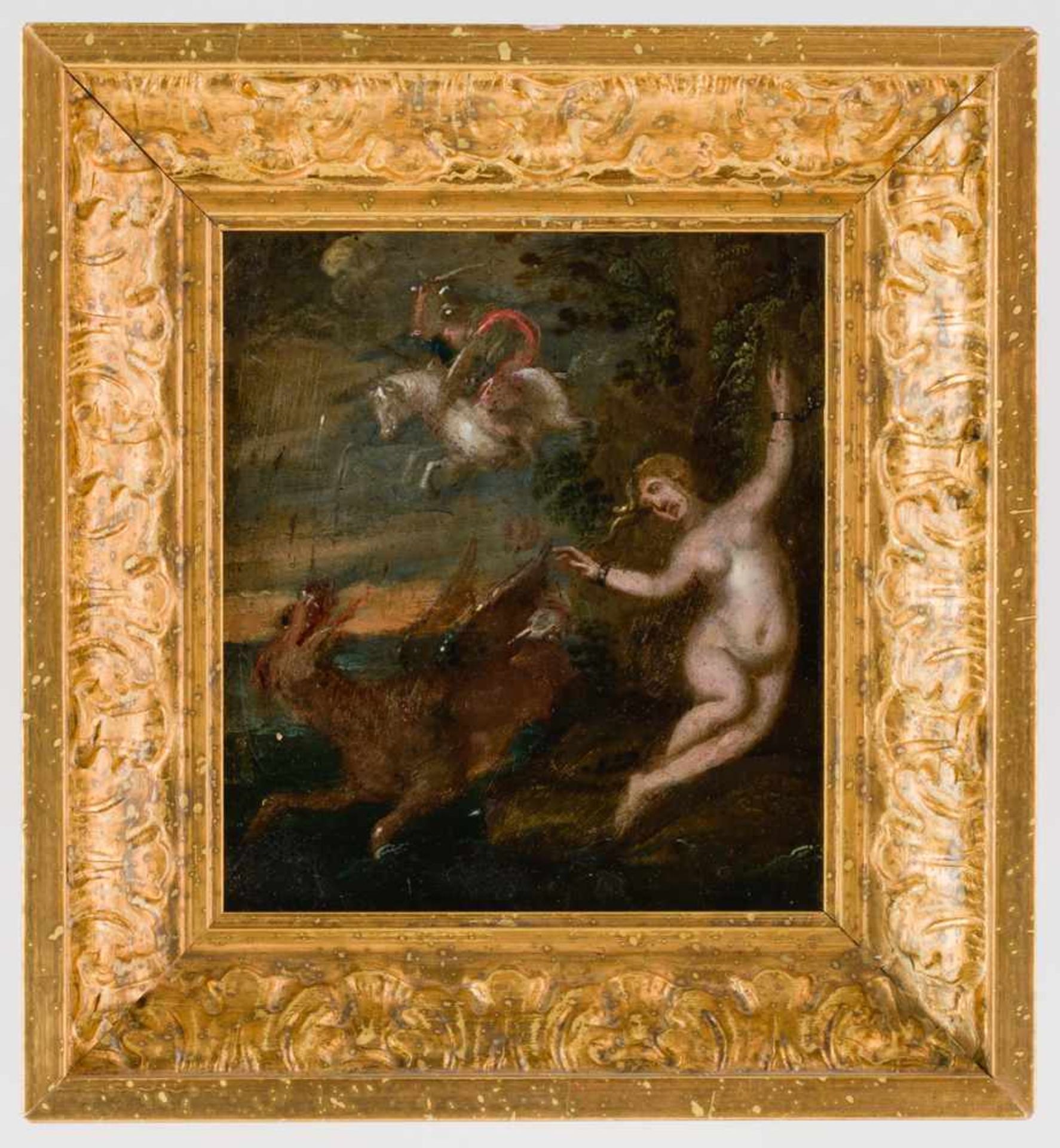 Unbekannter Maler Hl. Georg Öl / Kupfer, wohl 17. / 18. Jh. 11,5 x 10 cm, Rahmen: 17 x 16 cm Unknown - Image 2 of 2