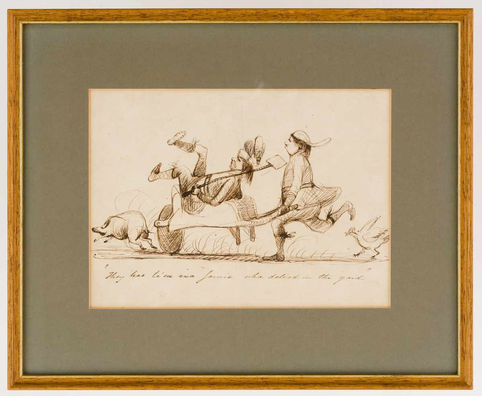 John Leech (1817-1864) Humoristische Szene Tusche / Papier, rückseitig zugeschrieben 19 x 26 cm ( - Bild 2 aus 2