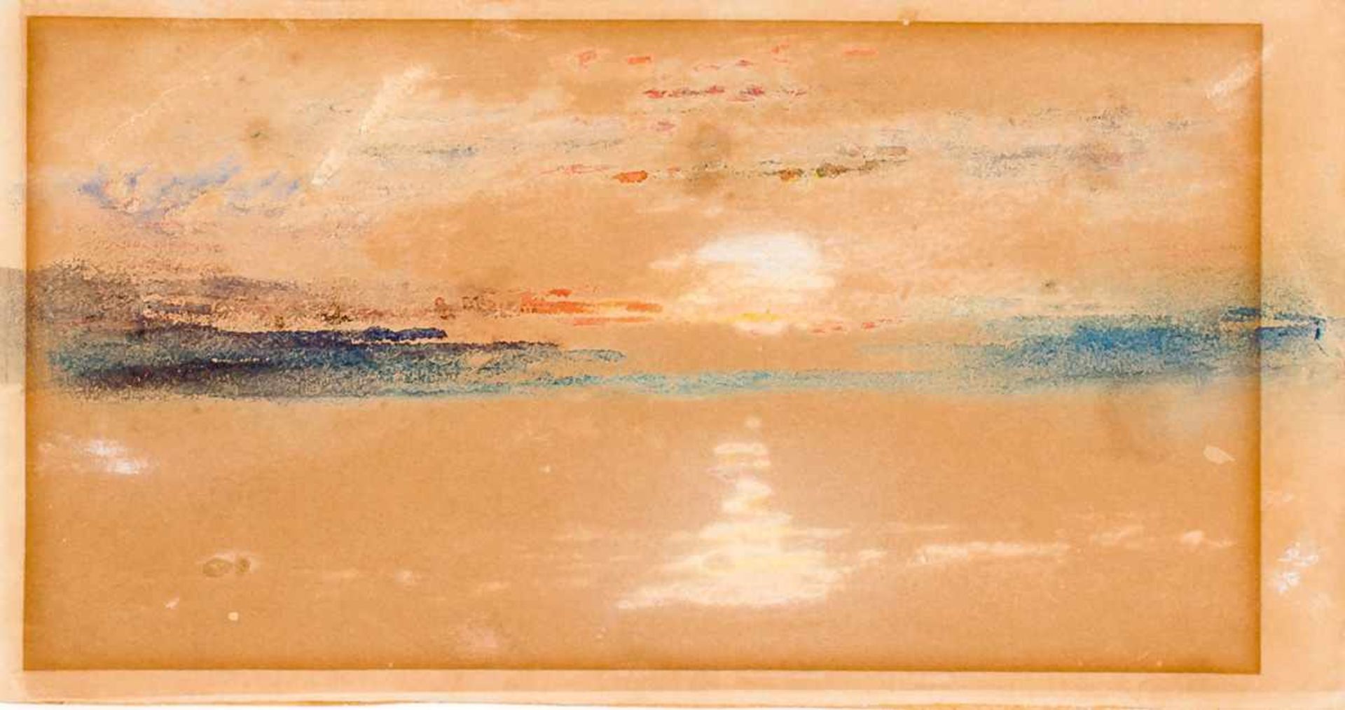 Joseph Mallord William Turner (1775 - 1851), zugeschrieben Sonnenuntergang Kreide und