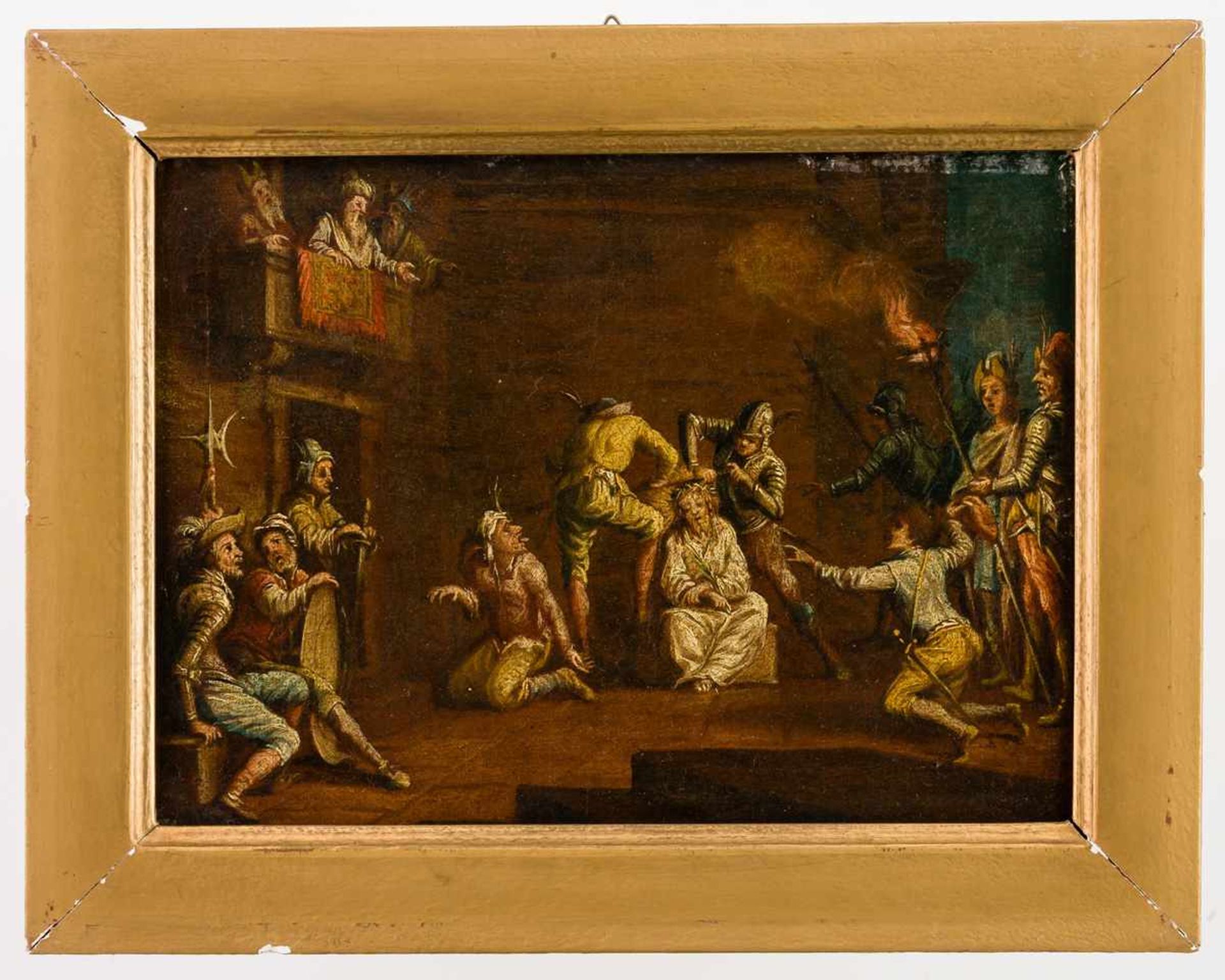 Unbekannter Maler Dornenkrönung Öl / Leinwand, wohl 18. Jh. 17,5 x 23,5 cm, Rahmen: 22,5 x 28,5 cm - Image 2 of 3