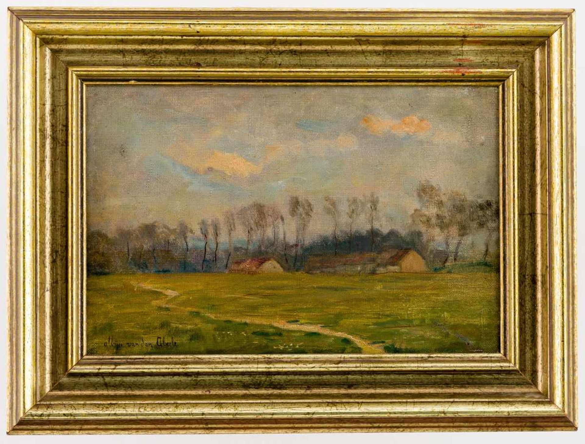Albijn van den Abeele (1835-1918) Landschaft Öl / Leinwand, signiert unten links 20 x 30 cm, Rahmen: - Image 2 of 3