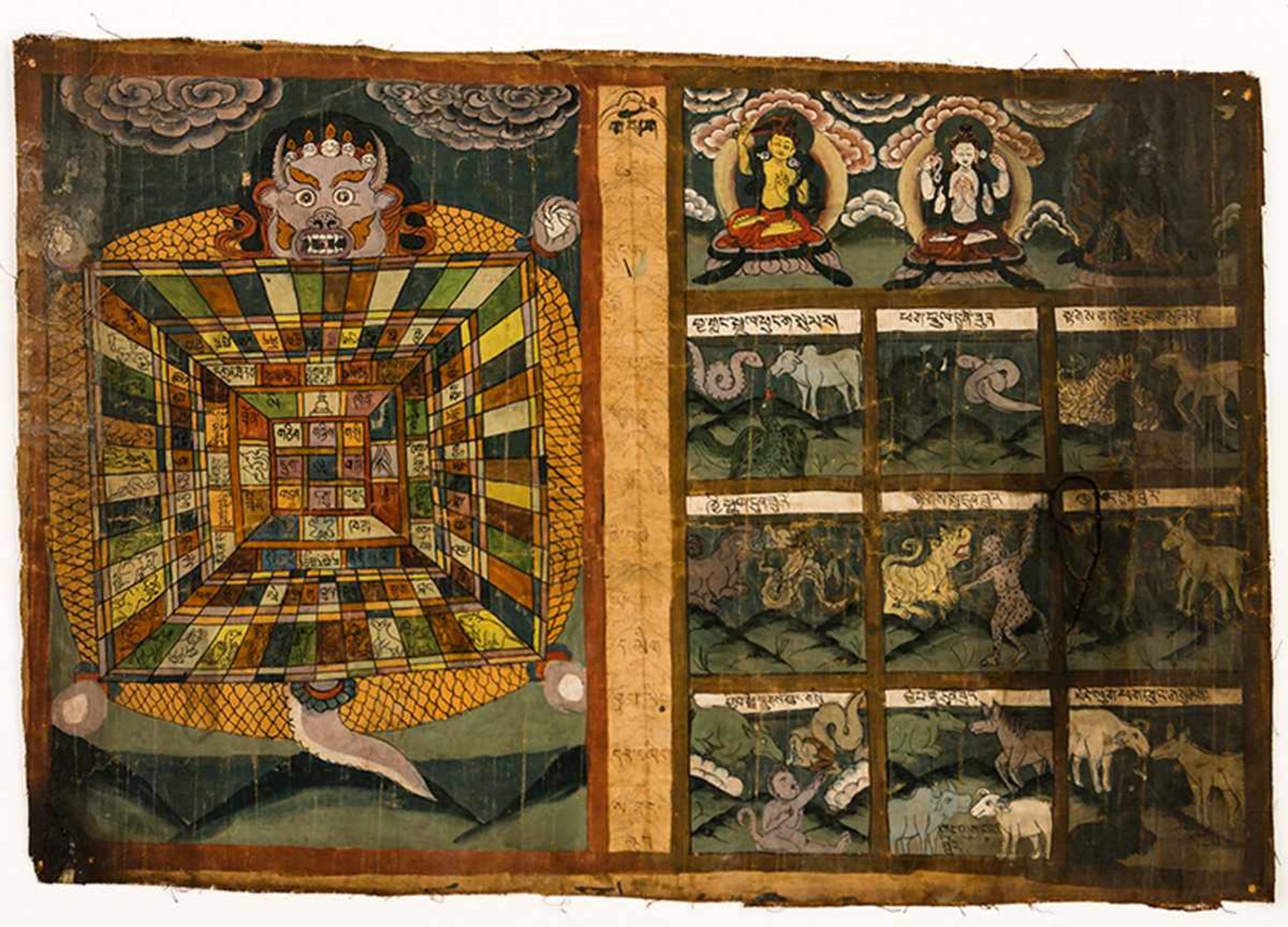 Thangka Tibet, wohl 19. Jh. 38,5 x 57,5 cm Thangka, Tibet, probably 19th c., 38,5 x 57,5 cm