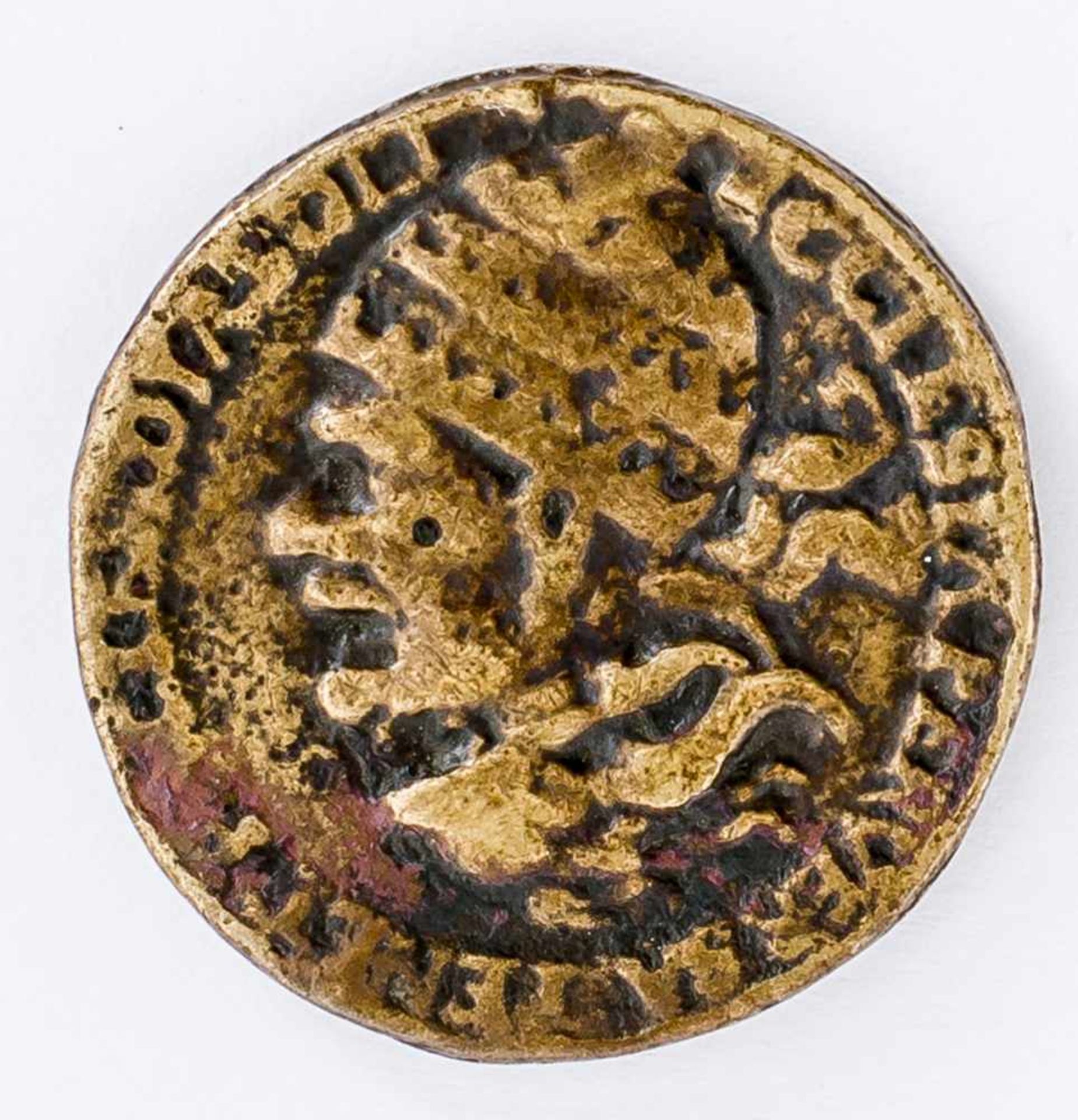 Antipapistische Spottmedaille, um 1600 Durchmesser 3,2 cm Anti-Papal Satirical medal, around 1600,