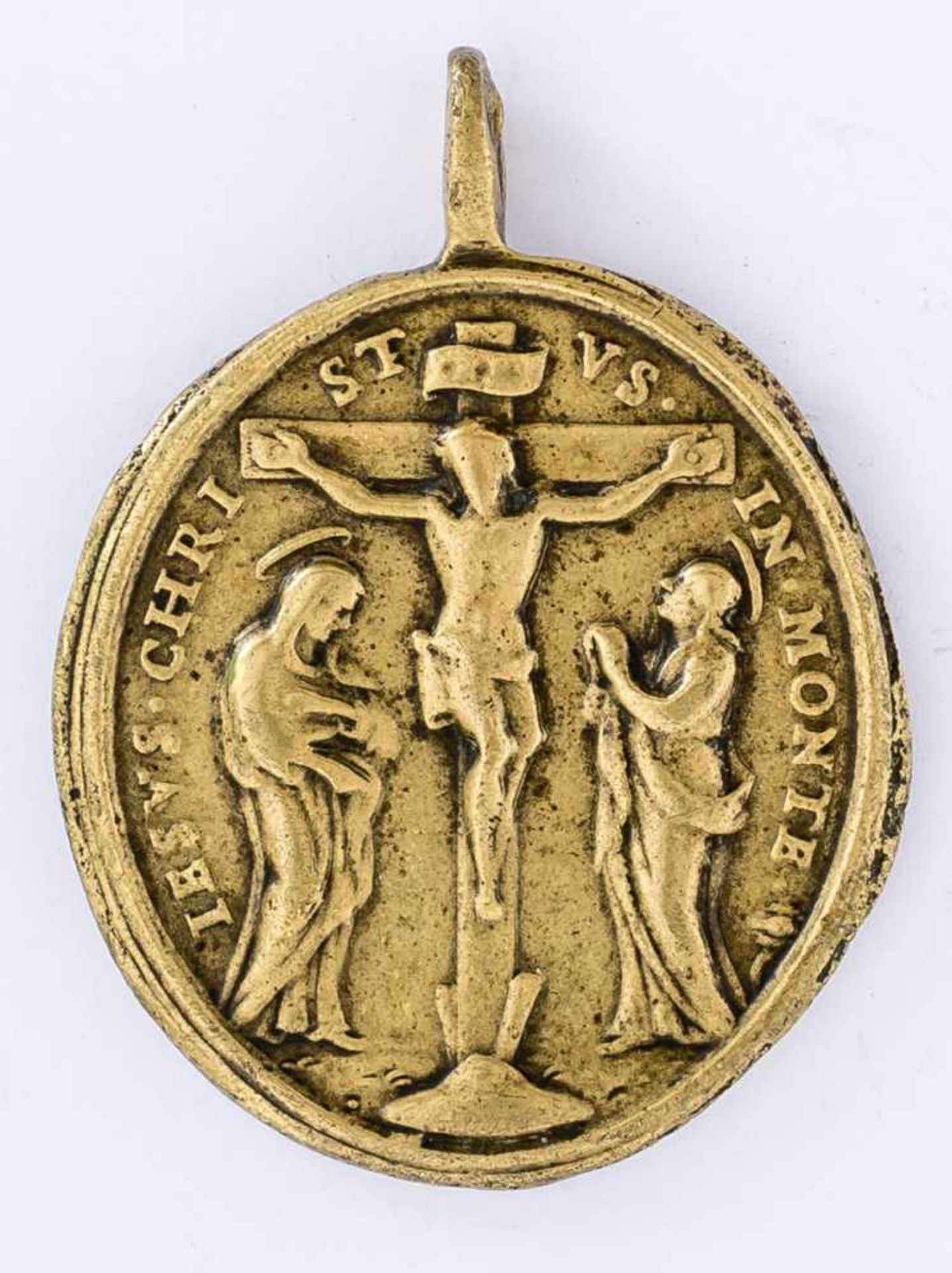 Iesus Christus in Monte Rom,wohl 17. Jh. 4,5 x 4,1 cm Rückseite: Passion Jesu Iesus Christus in
