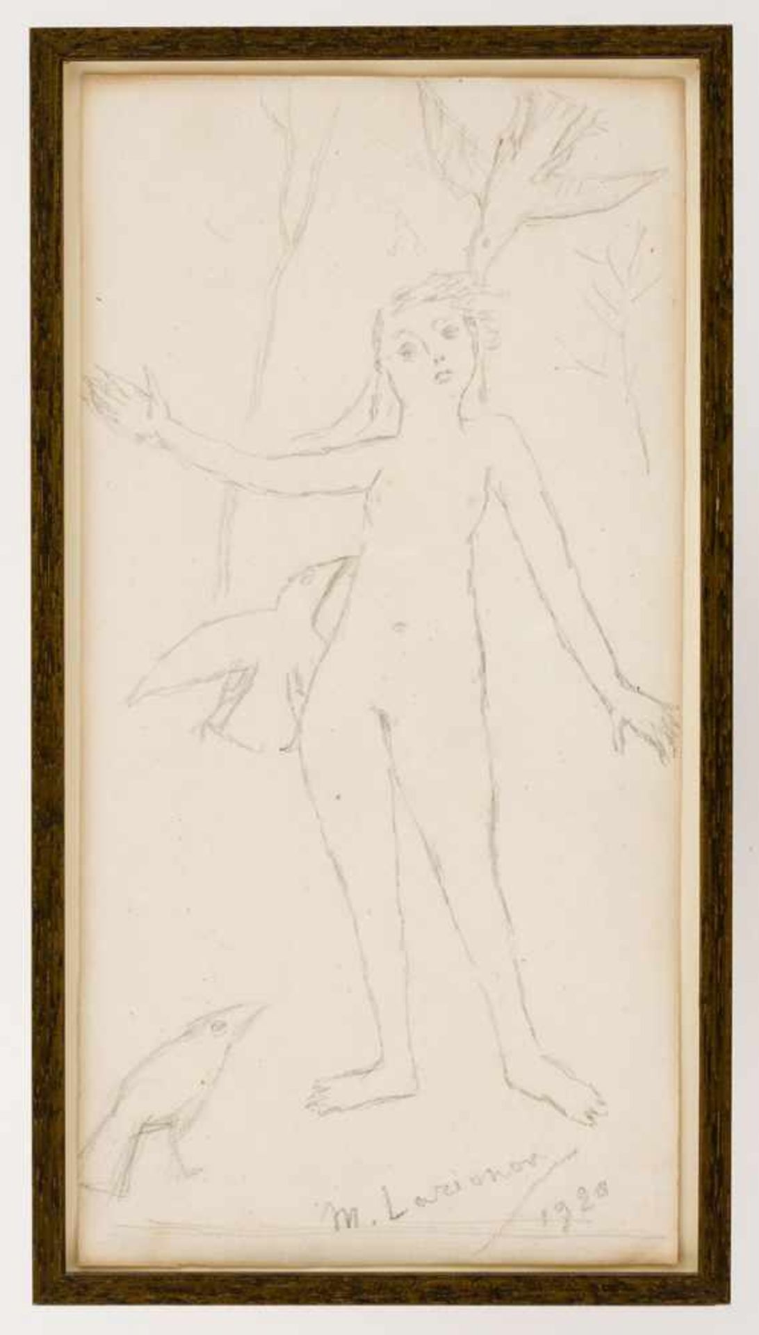 Mikhail Larionov (1881-1964) Akt Bleistift / Papier, signiert und datiert 1920 32,5 x 16,5 cm - Bild 2 aus 2
