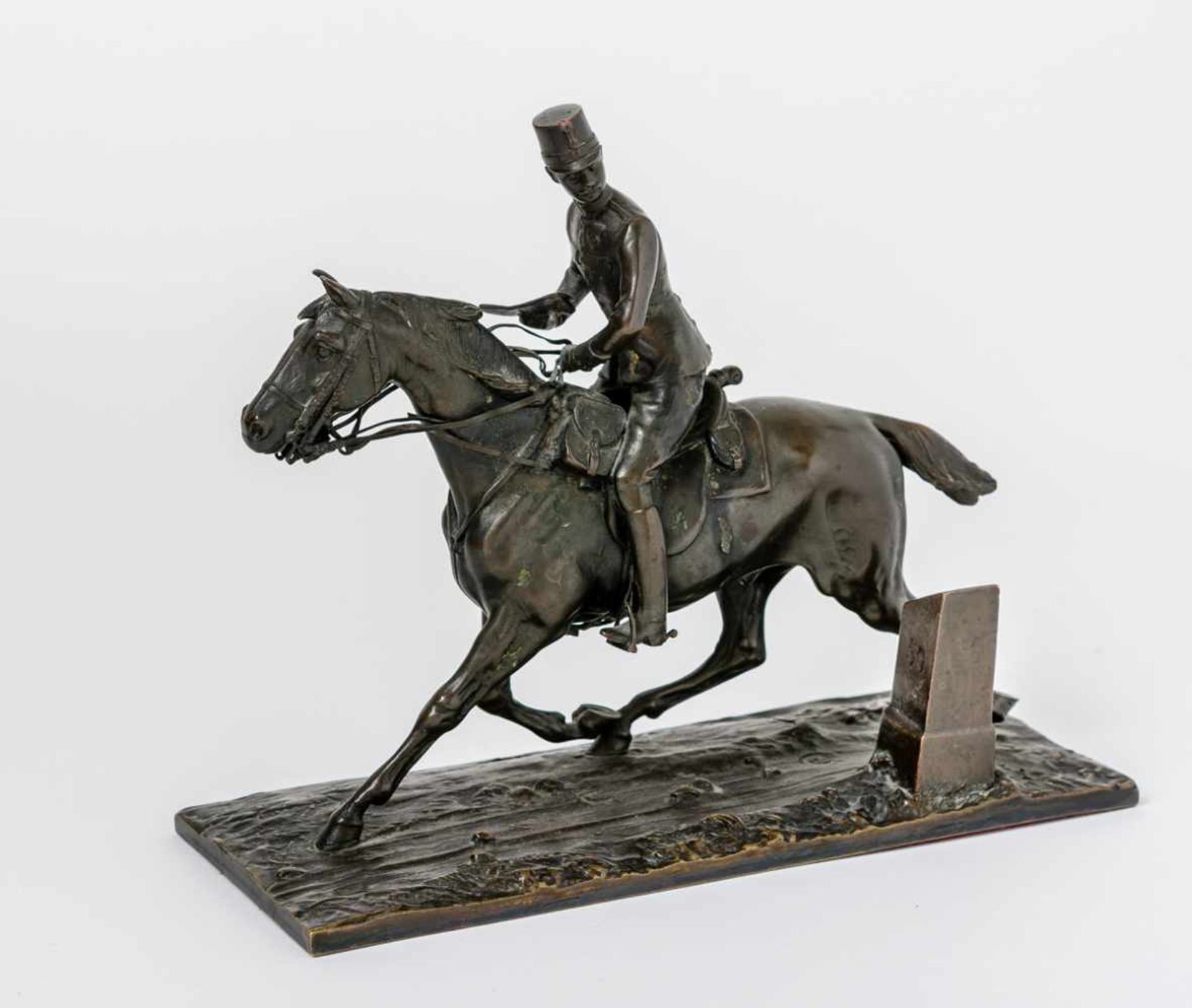 Reiter Bronzefigur, signiert Kauba, wohl Carl Kauba (1865-1922) 16,5 cm hoch Equestrian, Bronze