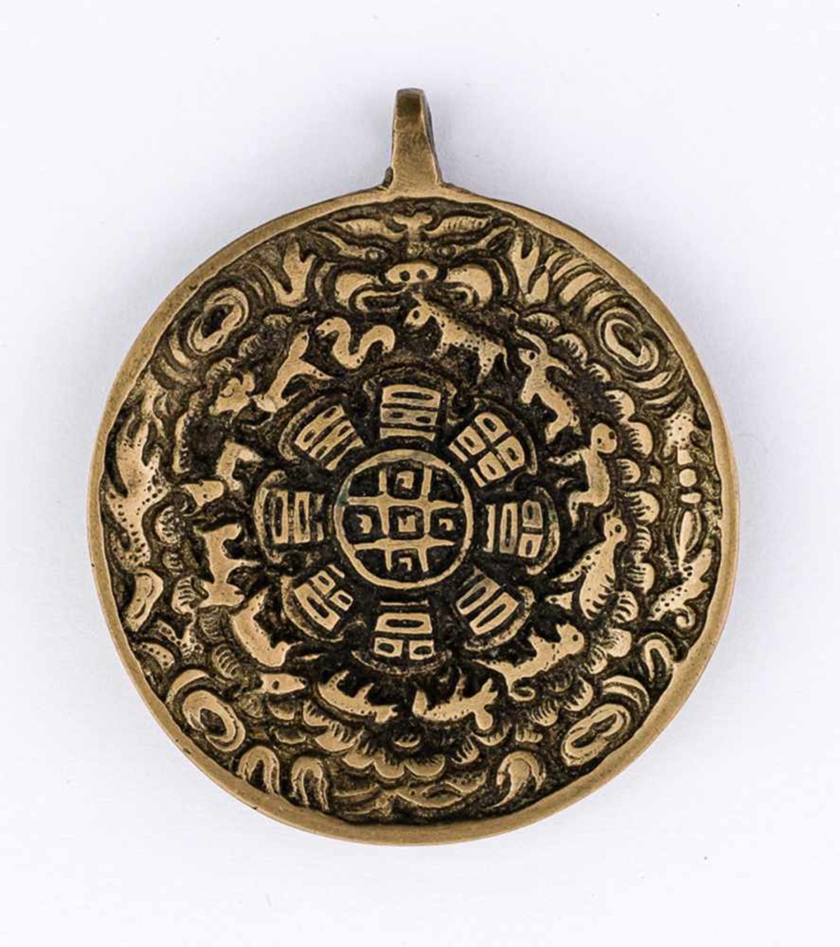 Kalender Nepal, Messing, wohl um 1900 5,6 x 4,8 cm Calendar, Nepal, brass, probaly around 1900, 5,