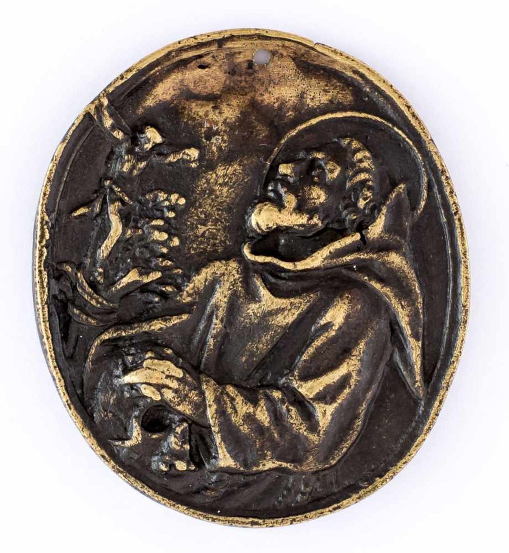 Hl. Franziskus Italienische Plakette, wohl 17. Jh. 6,2 x 5,5 cm Rückseite: Hl. Franziskus (?) vor