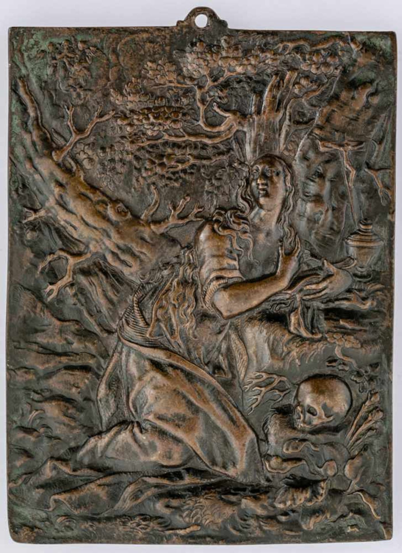 Büssende Magdalena Flämische oder italienische Plakette, wohl 1. Hälfte 17. Jh. 16,9 x 12,7 cm Weber
