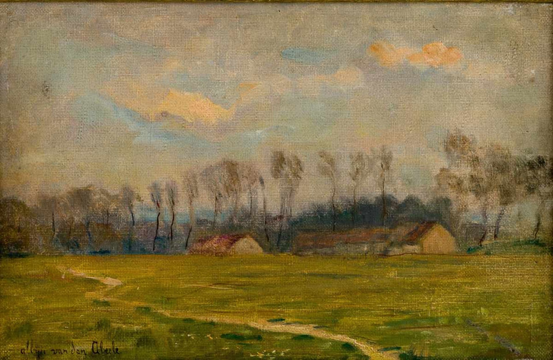 Albijn van den Abeele (1835-1918) Landschaft Öl / Leinwand, signiert unten links 20 x 30 cm, Rahmen: