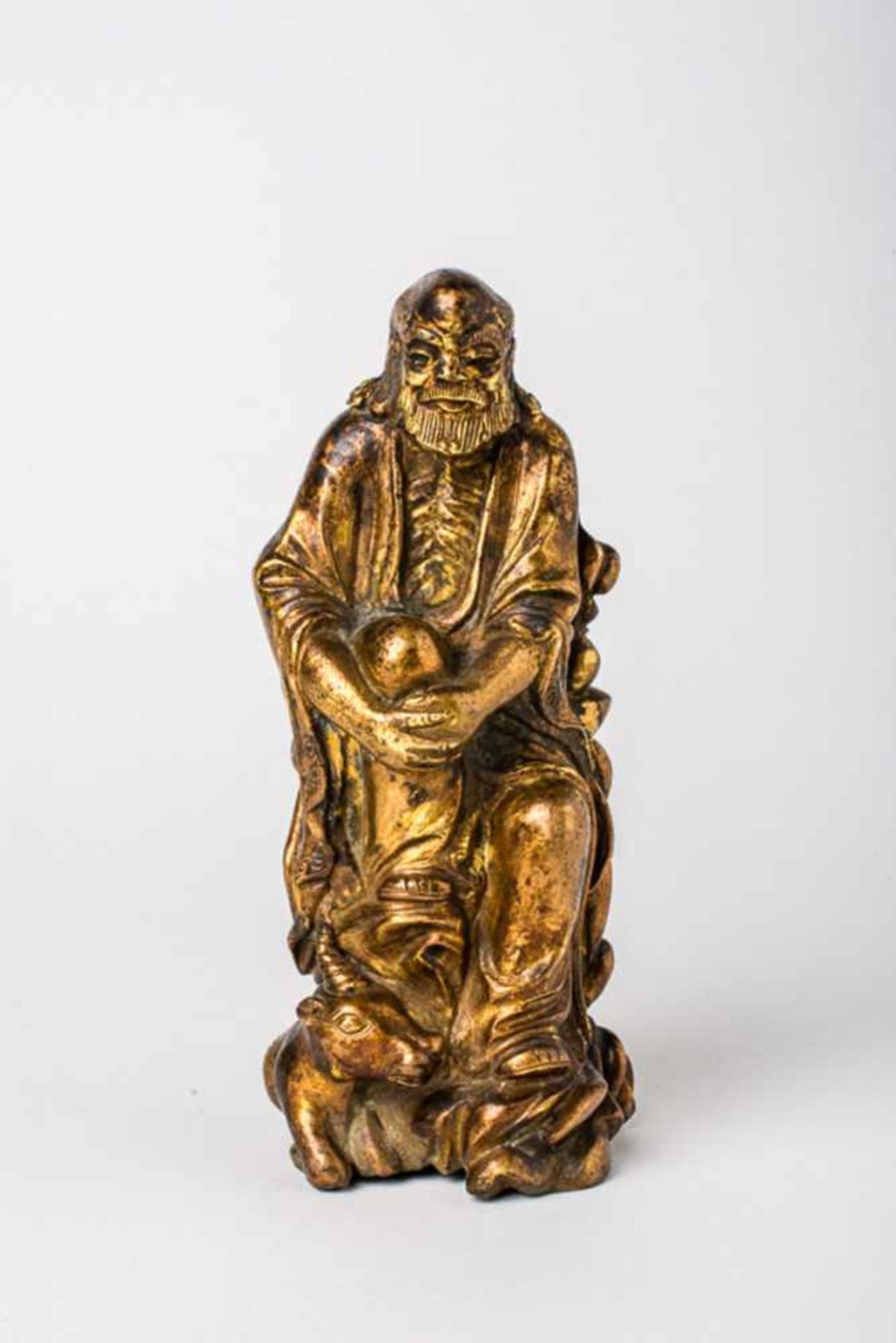 Lohan Tibet, Bronze, wohl um 1900 14,7 cm hoch Lohan, Tibet, Bronze, probably around 1900, 14,7 cm