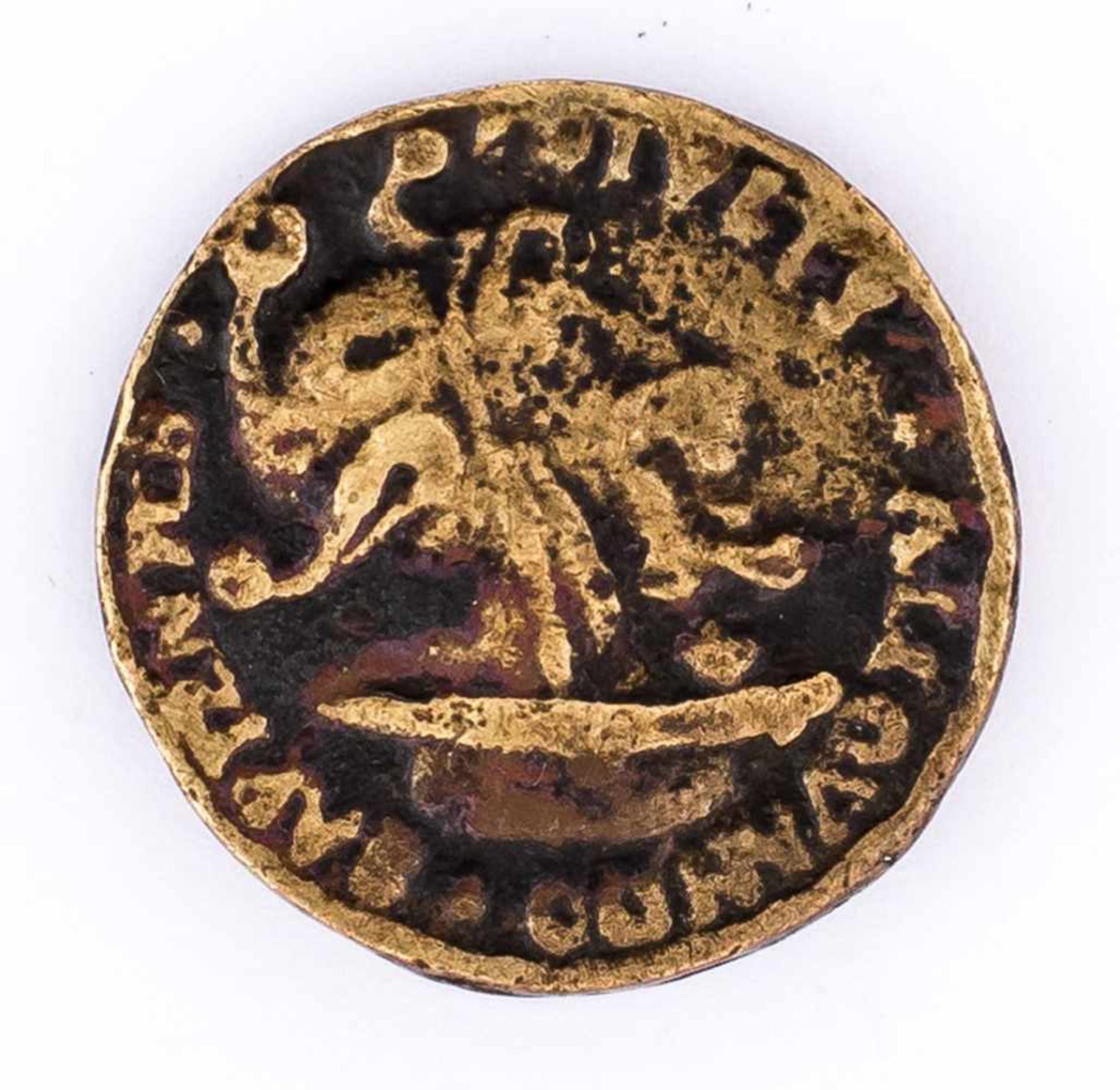 Antipapistische Spottmedaille, um 1600 Durchmesser 3,2 cm Anti-Papal Satirical medal, around 1600, - Image 2 of 2