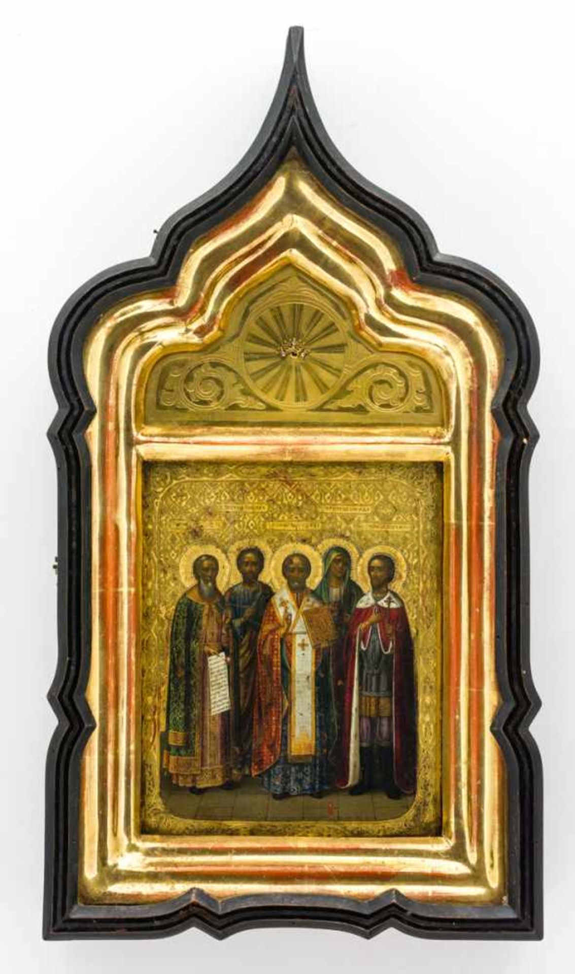 Fünf Heilige Russische Ikone aus der Werkstatt Malyshev des Dreifaltigkeitsklosters in Sergiev - Bild 4 aus 4