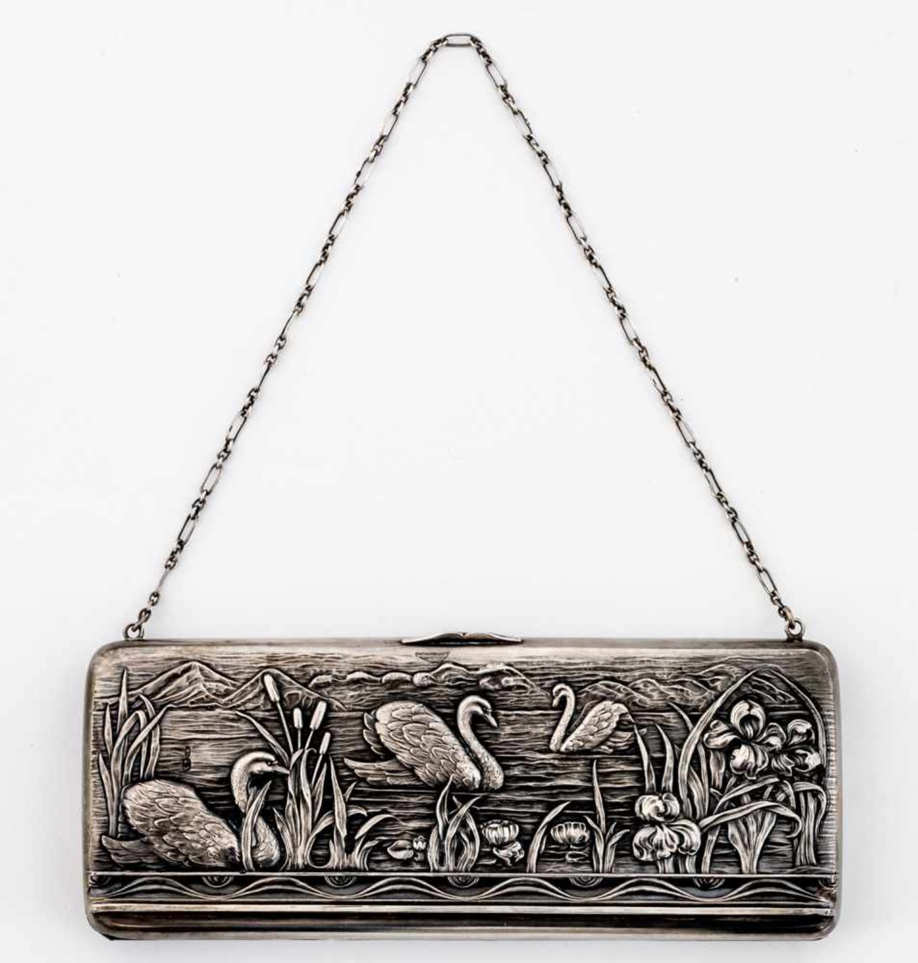 Abendtasche Russland, Silber (533g incl. Samt), Moskau 1908-1917 Meister: Alexej Zavarkin 2 x 23 x 9