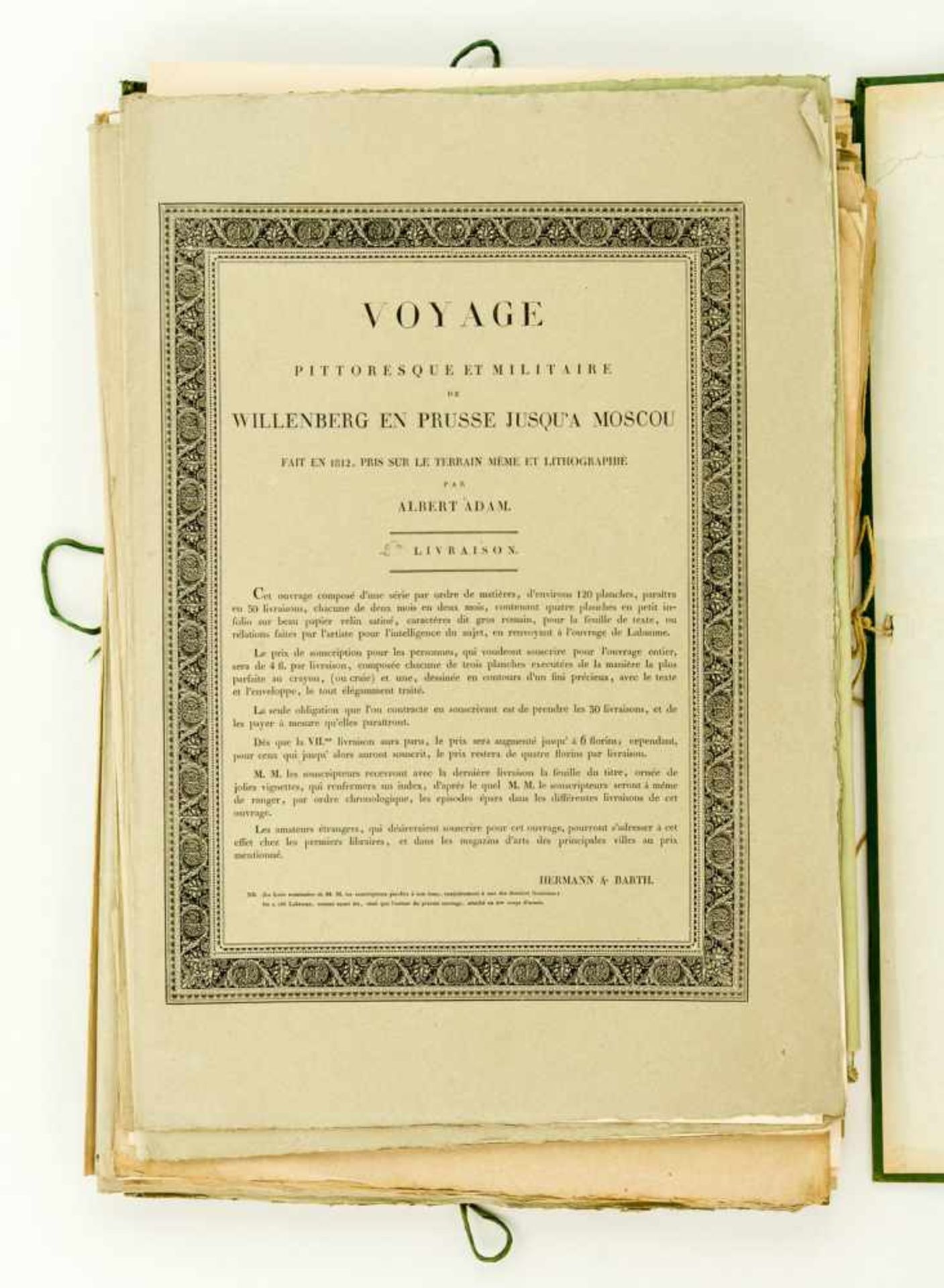 Adam, A., Voyage pittoresque et militaire de Willenberg en Prusse jusqu'a Moscou fait en 1812, - Bild 2 aus 5