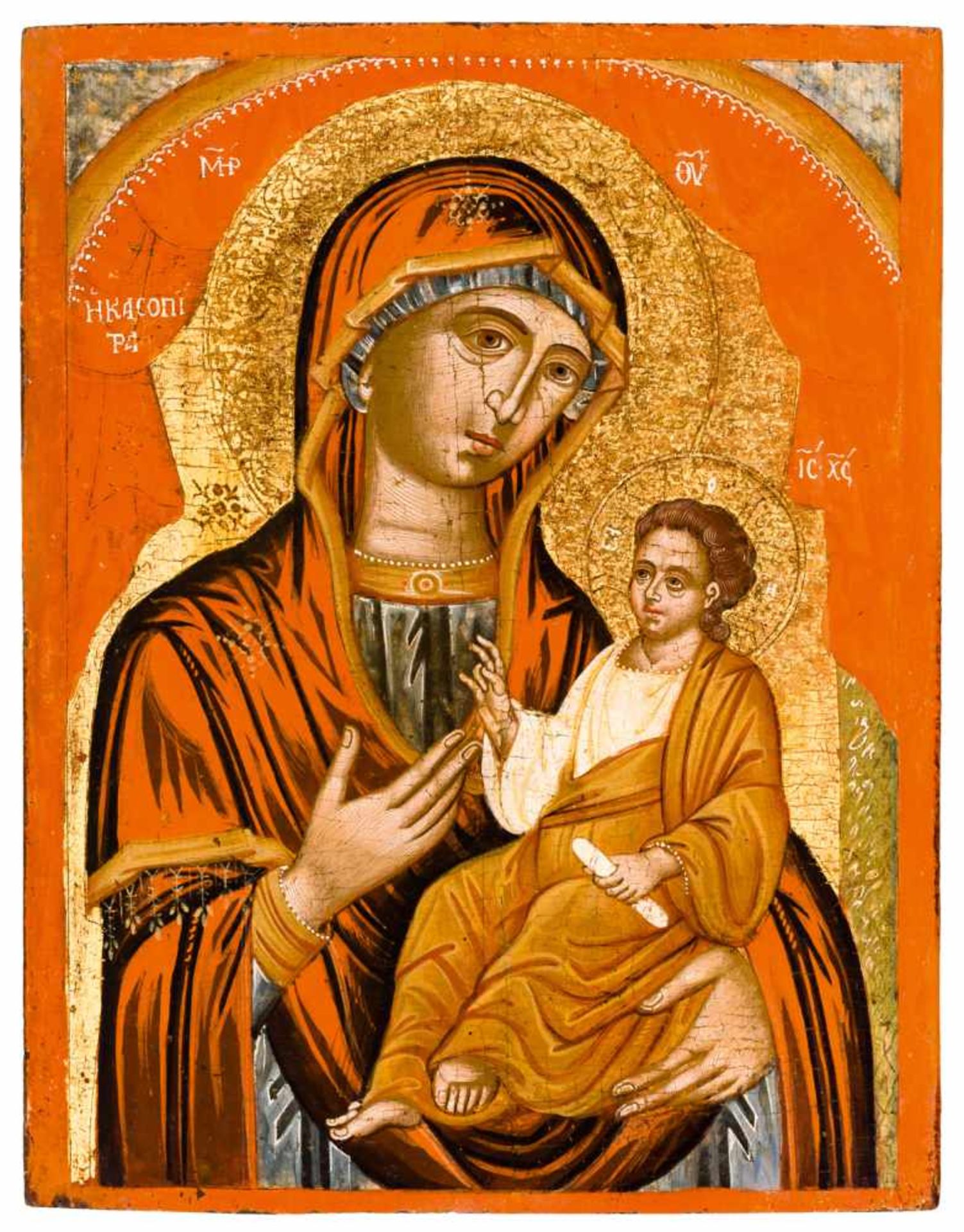 Gottesmutter Kassopitra Griechische Ikone (Korfu), frühes 18. Jh. 45,5 x 35 cm Mother of God