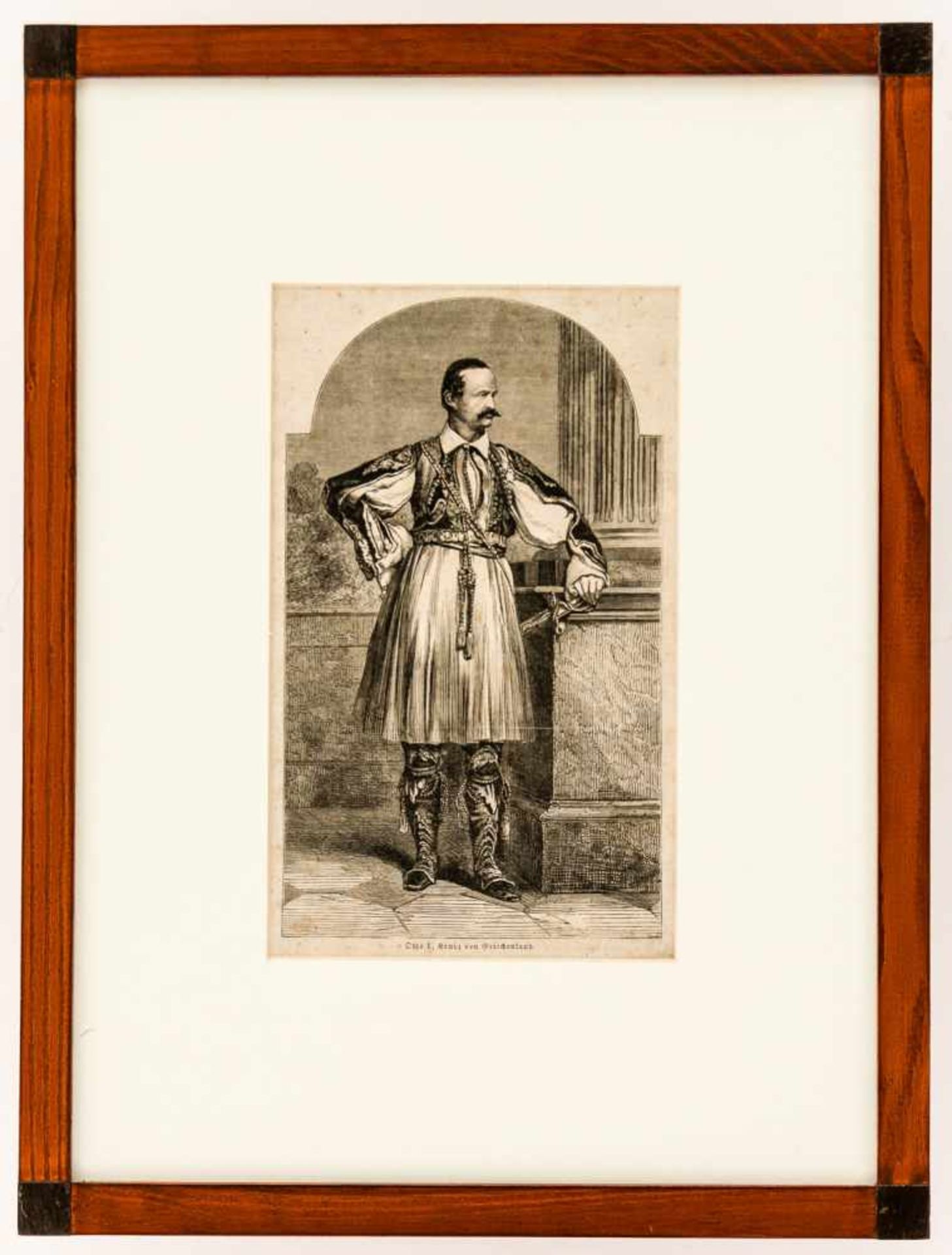 Otto I., König von Griechenland Englischer Holzstich, London 1863 ca. 23,5 x 14 cm, mit Rahmen: 44,5 - Image 2 of 2