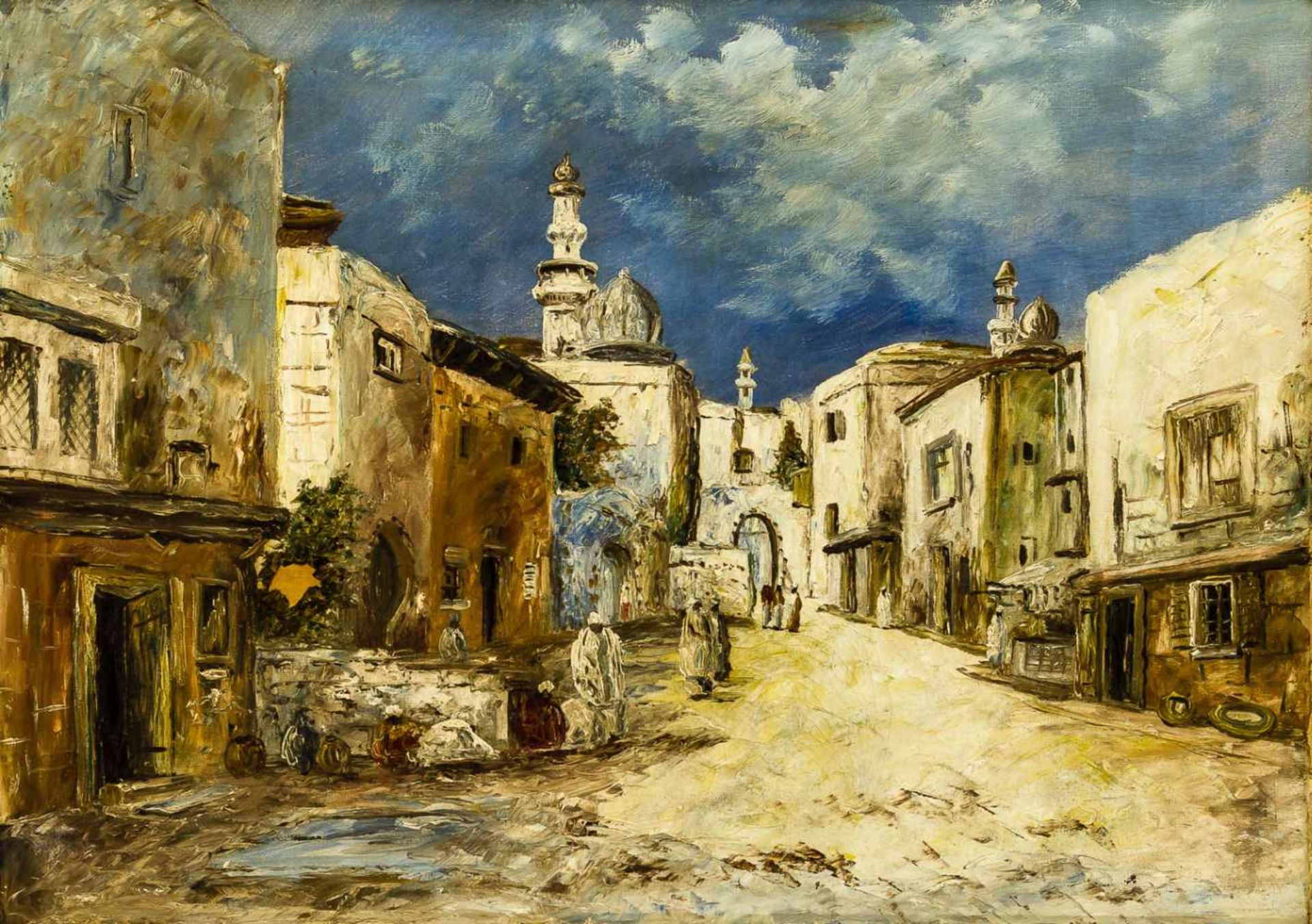 Orientalische Stadtansicht Öl / Leinwand, nicht signiert 50 x 70 cm, mit Rahmen 59 x 79 cm