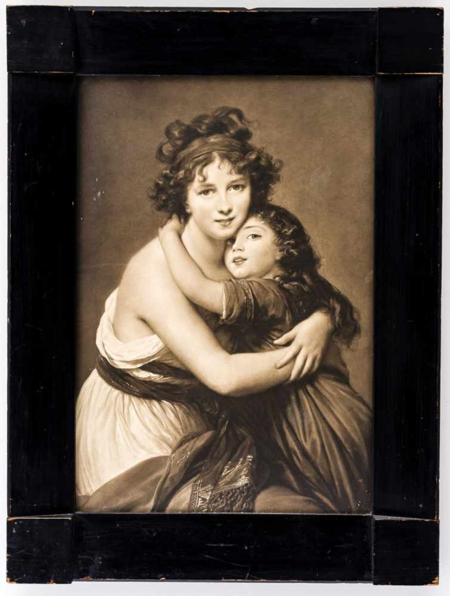 Selbstbildnis mit Tochter Lithographie (?) nach dem Gemälde von Elisabeth Louise Vigée Le Brun 55 - Bild 2 aus 2