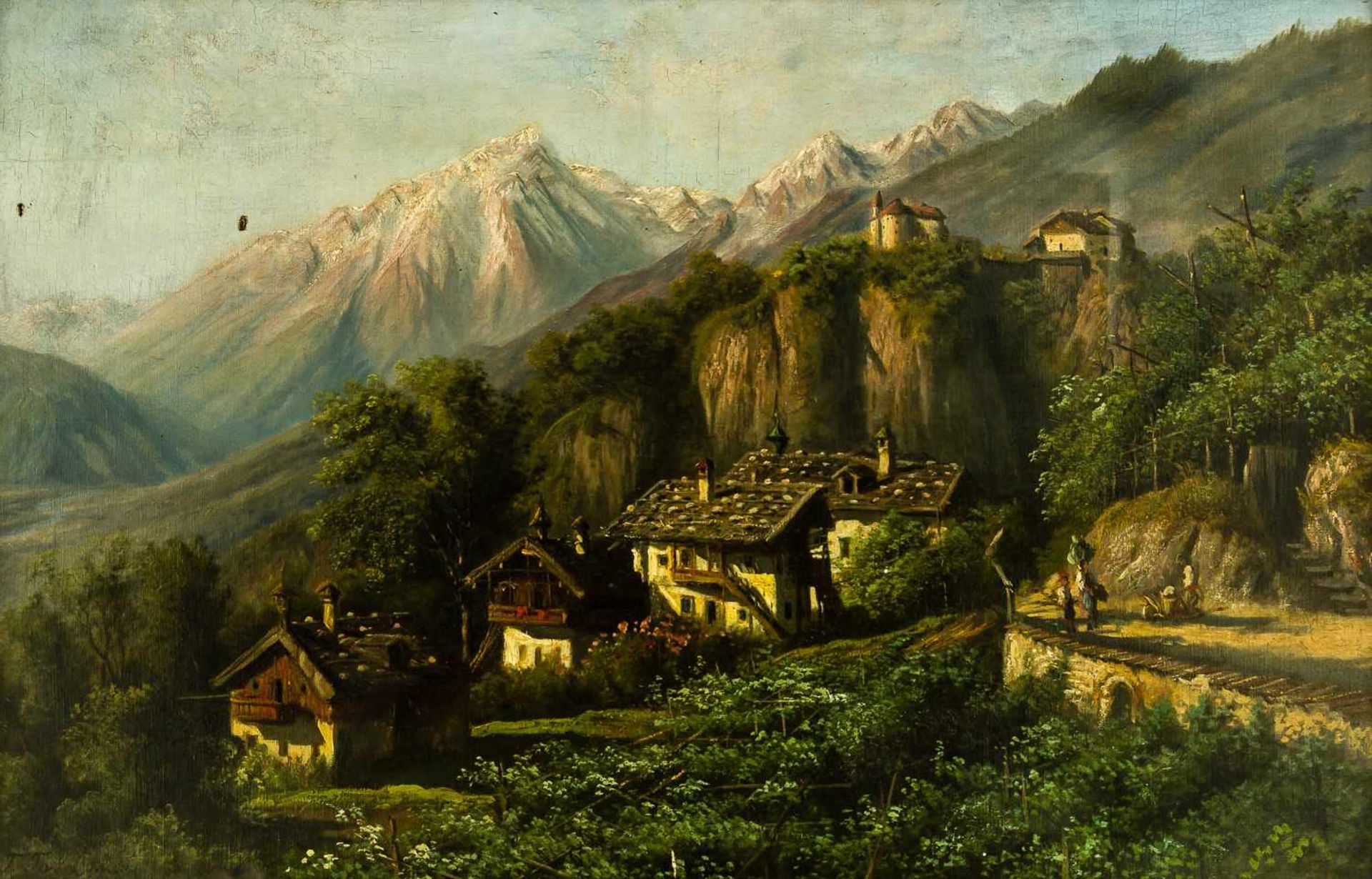 Schloss Tirol Öl / Leinwand, links unten signiert "A. Forstmann" (?) 68 x 105,5 cm, mit Rahmen 74