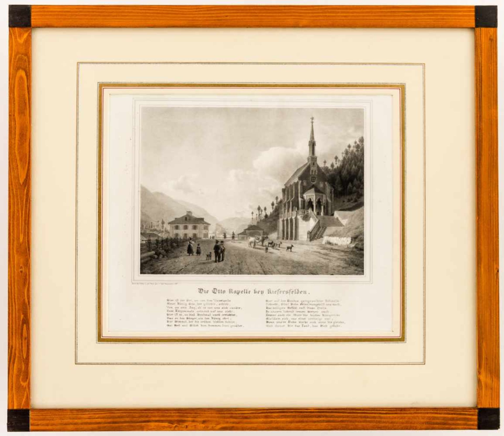 Die Ottokapelle bey Kiefersfelden Lithographie von Carl Heinzmann aus dem Jahr 1837, herausgegeben - Bild 2 aus 2