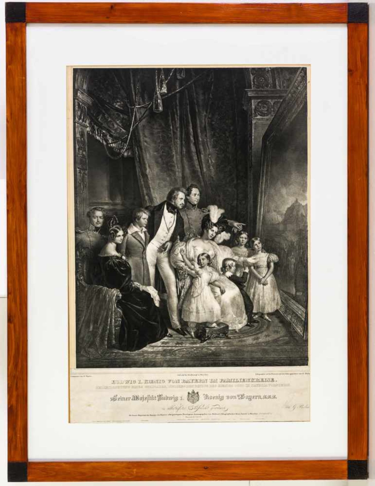 König Ludwig I. betrachtet mit seiner Familie das Gemälde von Peter von Heß, welches den Einzug - Bild 2 aus 2